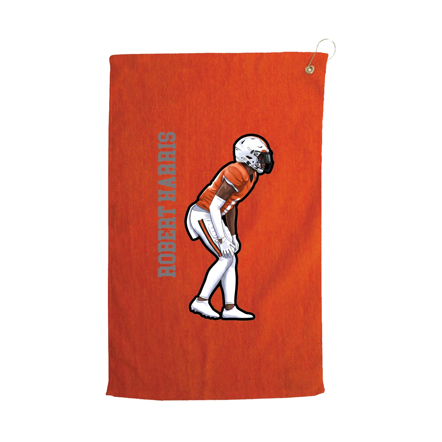 Golf Towel — Name Vertical in Orange