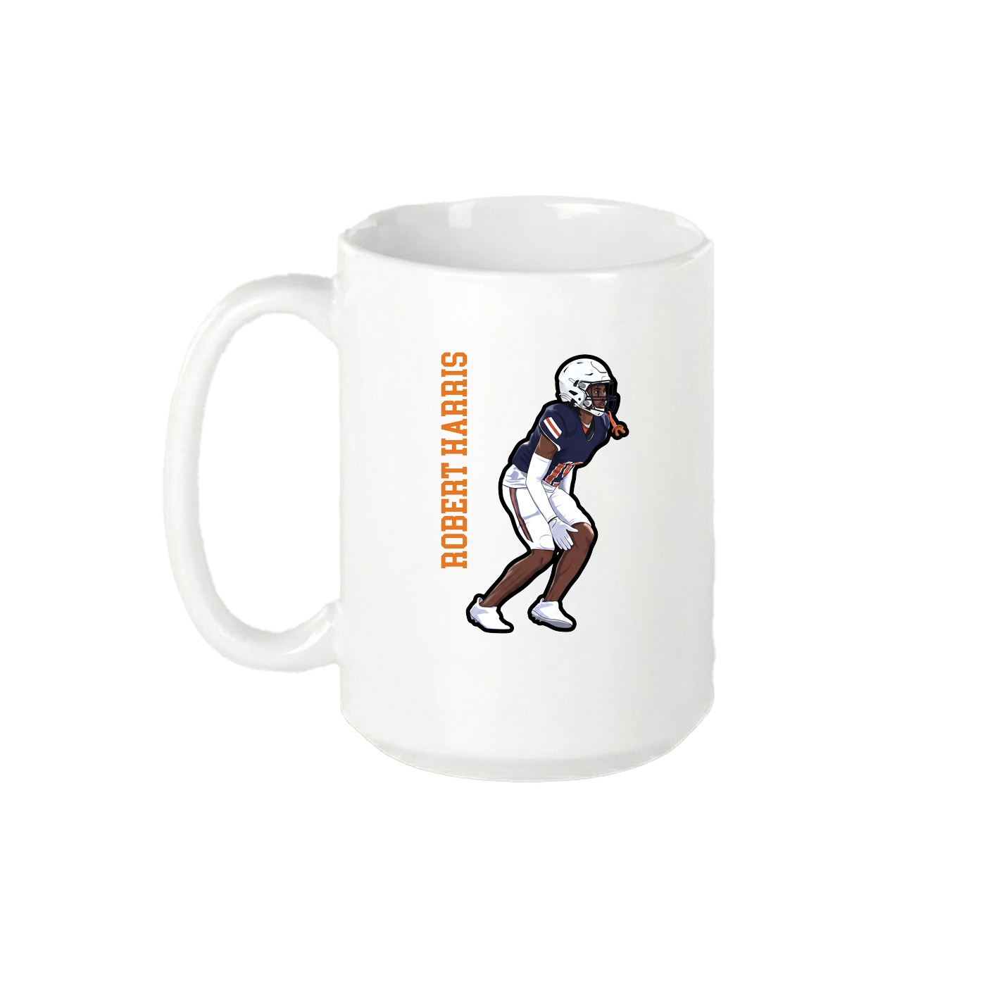 15oz Coffee Mug — Name Vertical in White