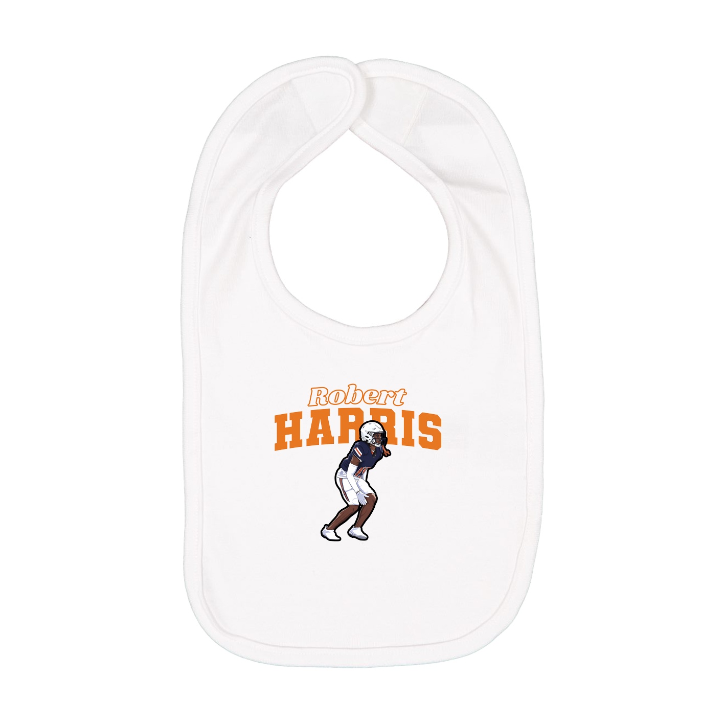 Infant Bib — Name Arch in White