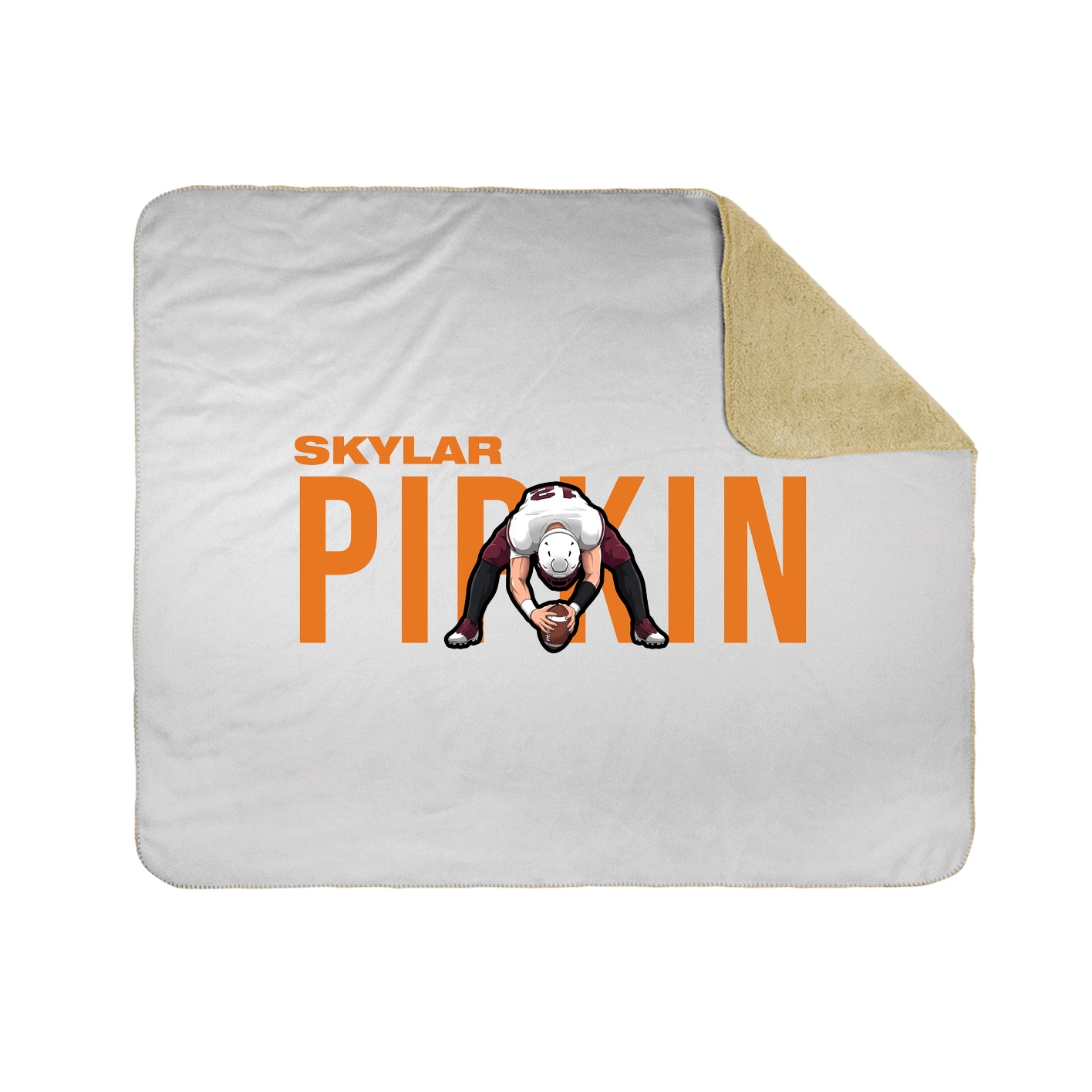 Throw Blanket — Player Name in White