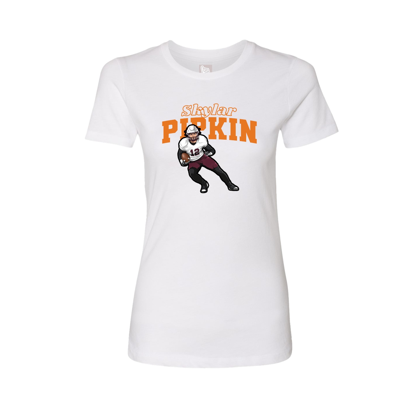 Fitted Women's Tee — Name Arch in White