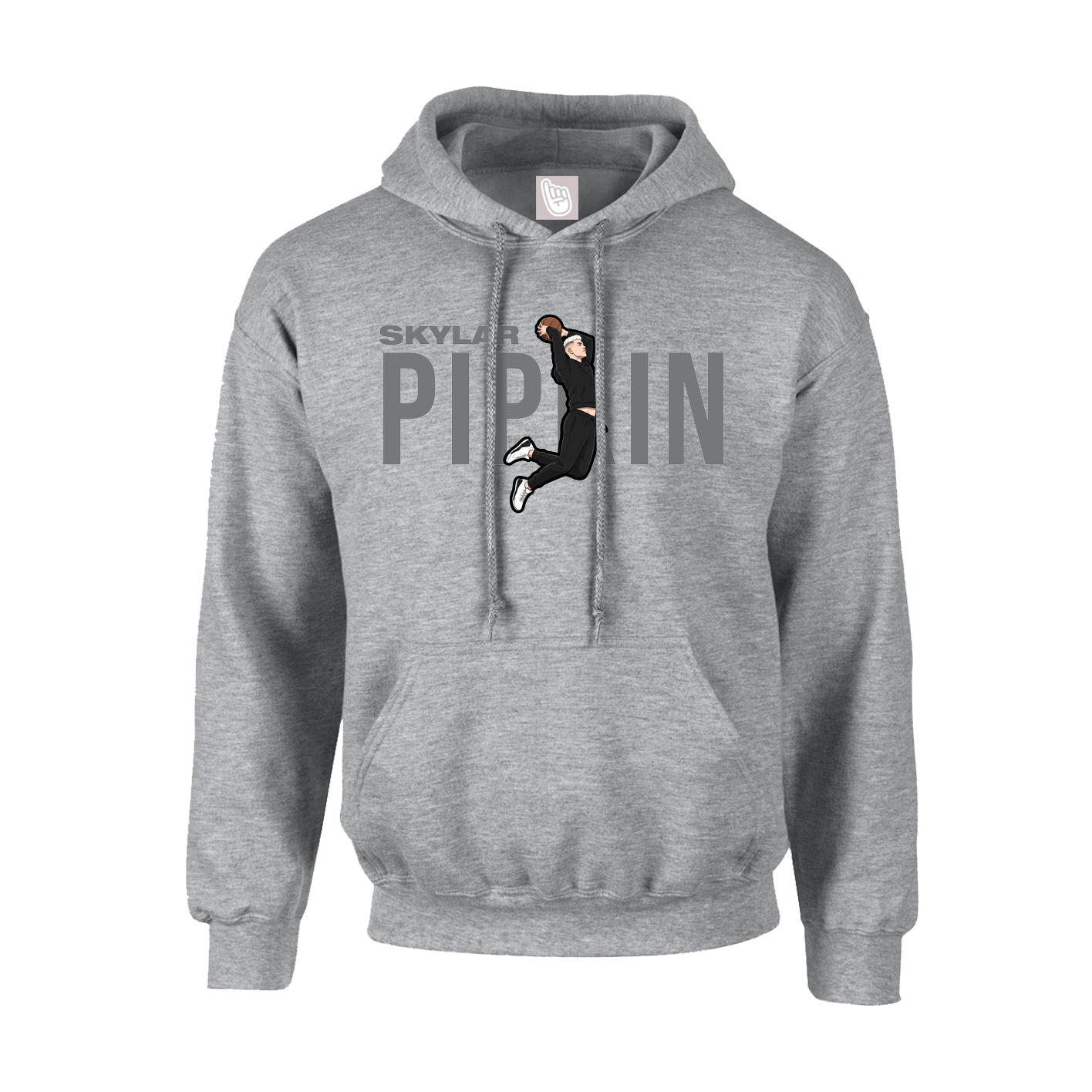Youth Hoodie — Player Name in Grey