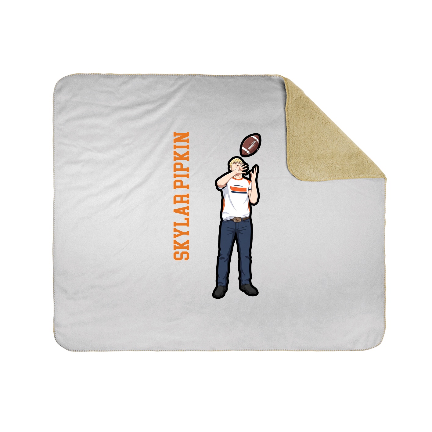Throw Blanket — Name Vertical in White