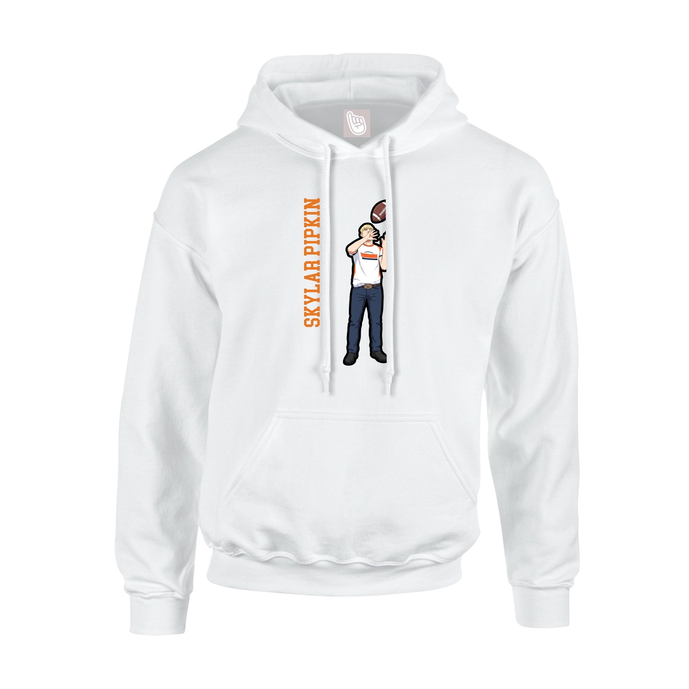 Hoodie — Name Vertical in White