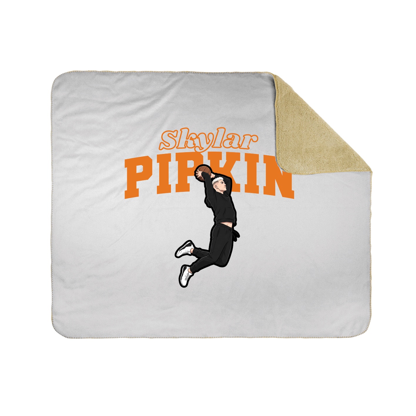 Throw Blanket — Name Arch in White