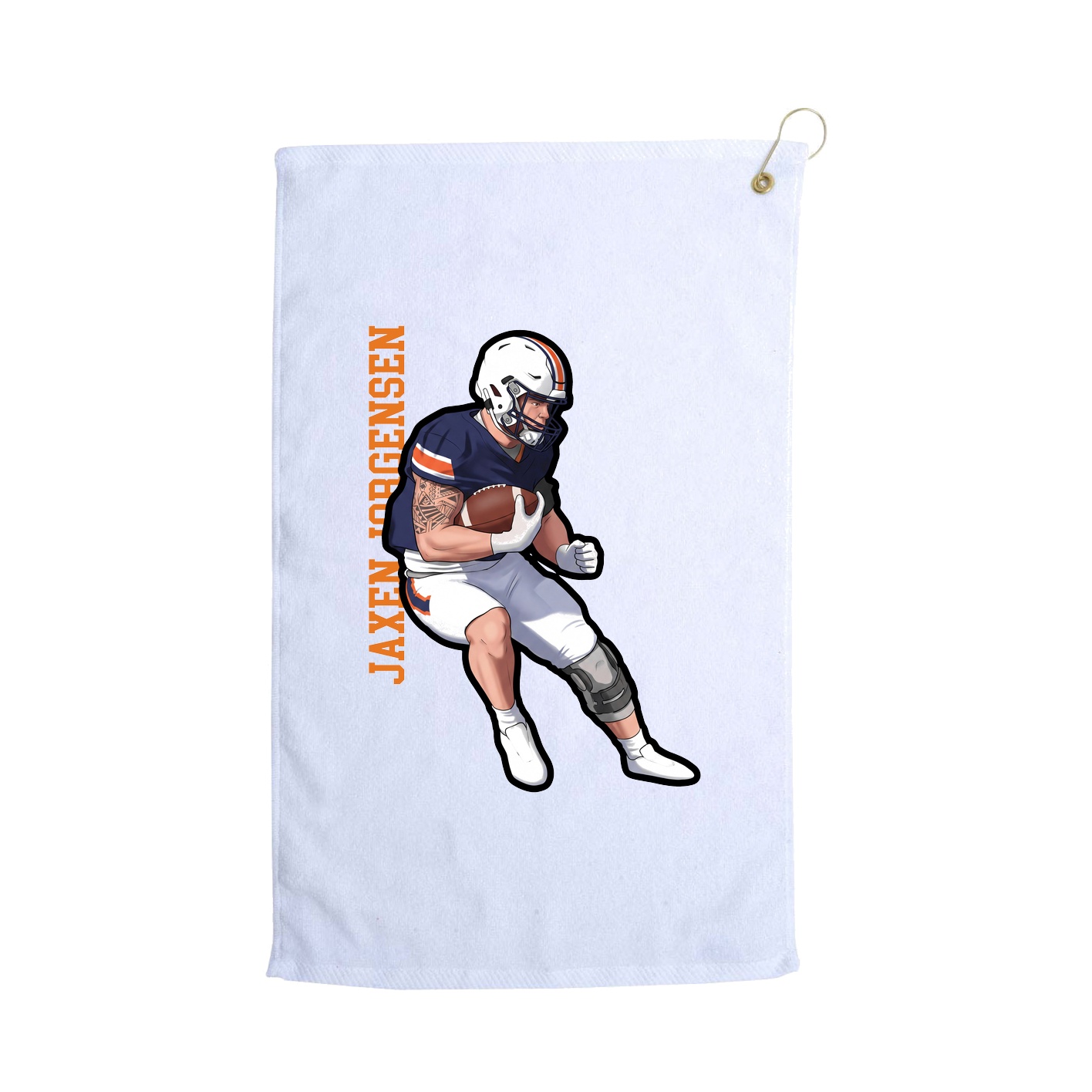 Golf Towel — Name Vertical in White
