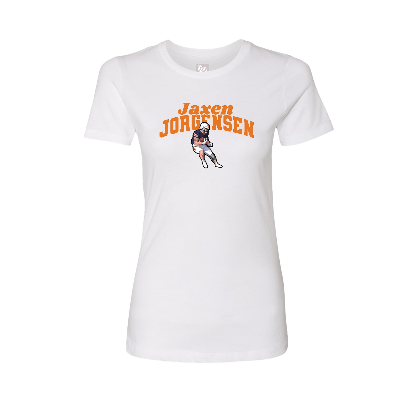 Fitted Women's Tee — Signature Arch in White