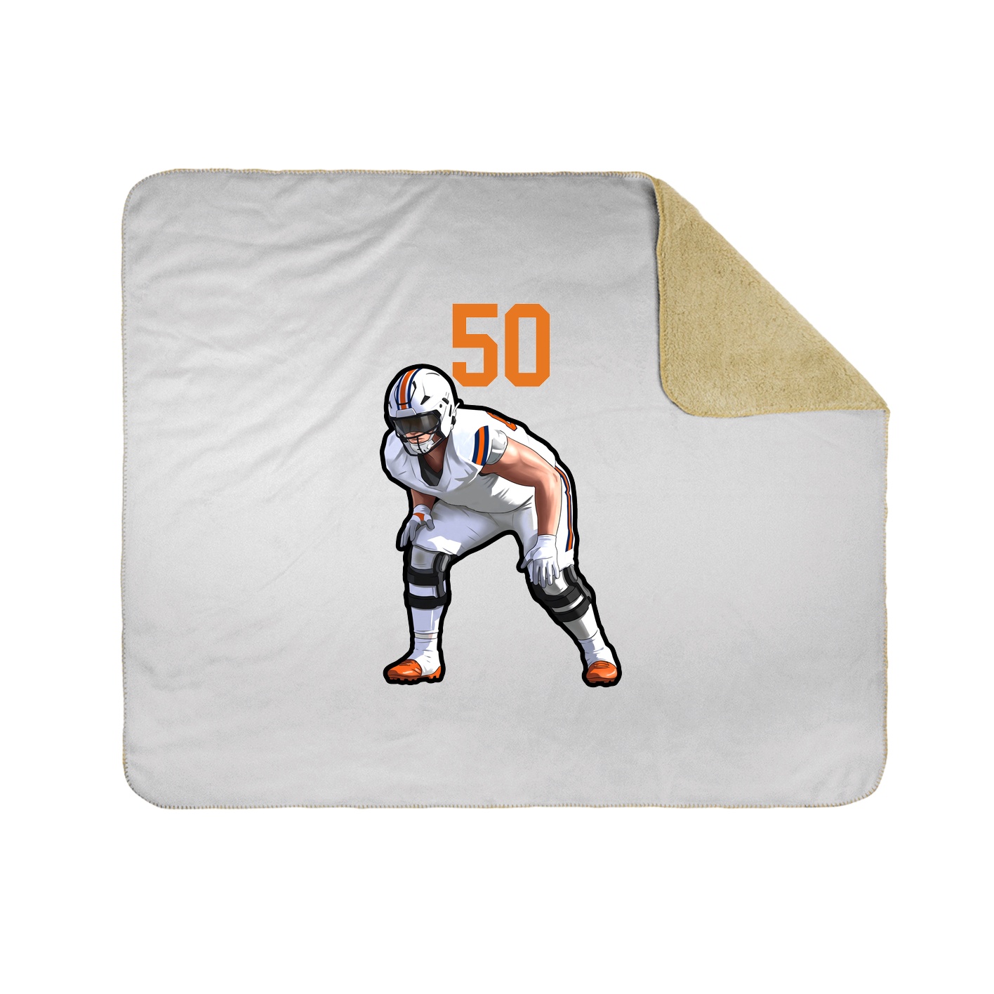 Throw Blanket — Number Top in White