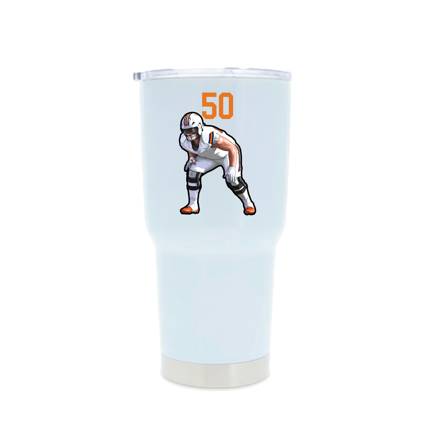 30oz Stainless Steel Tumbler — Number Top in White