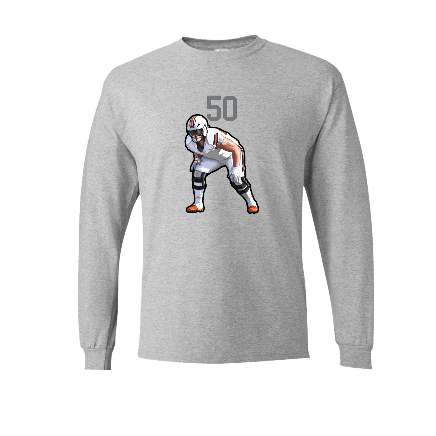 Long Sleeve Tee — Number Top in Grey