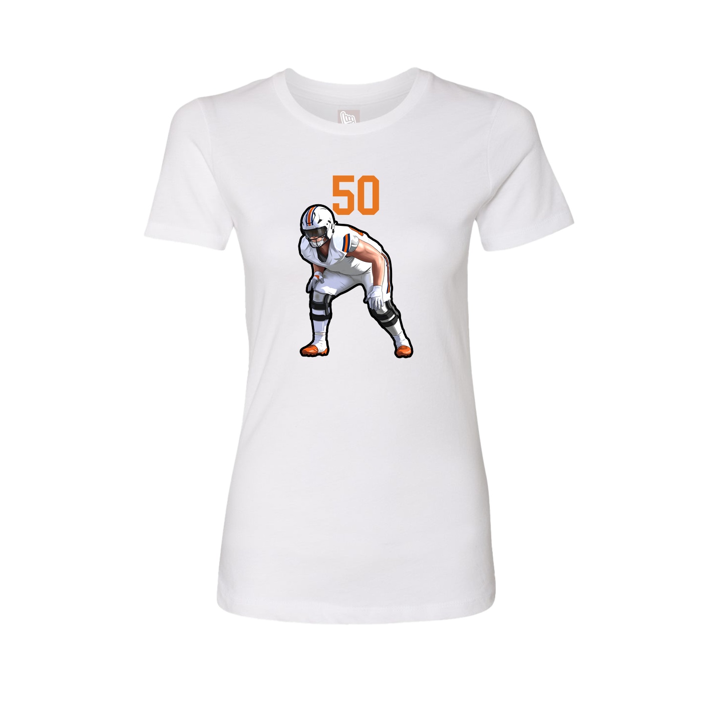 Fitted Women's Tee — Number Top in White