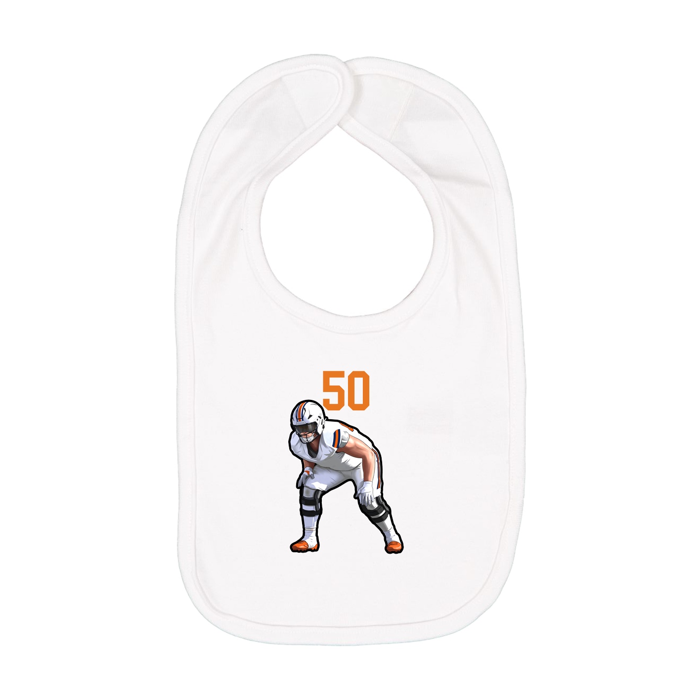 Infant Bib — Number Top in White