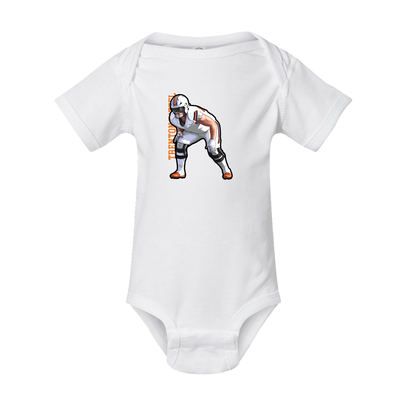 Baby Onesie — Name Vertical in White
