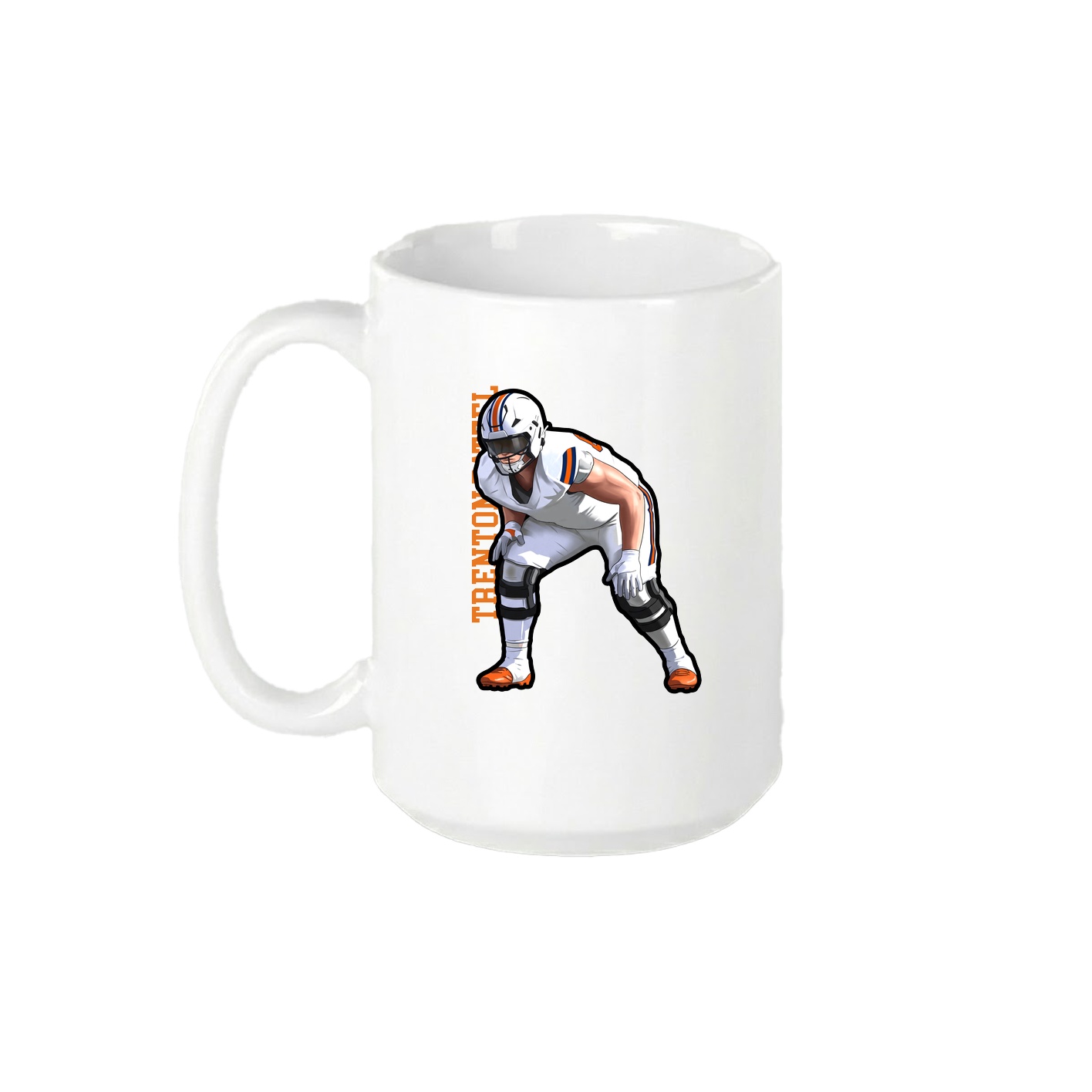 15oz Coffee Mug — Name Vertical in White