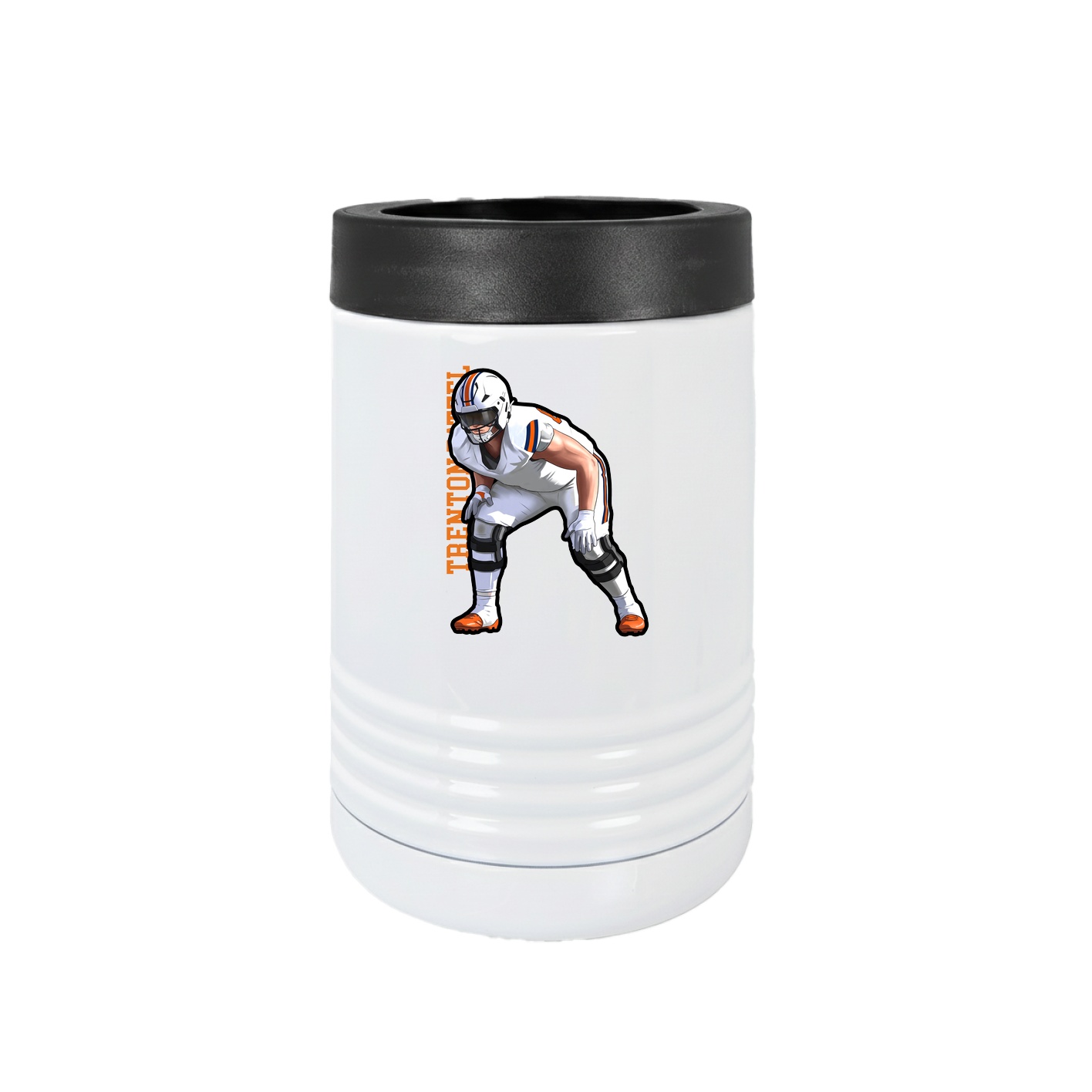 Beverage Holder — Name Vertical in White