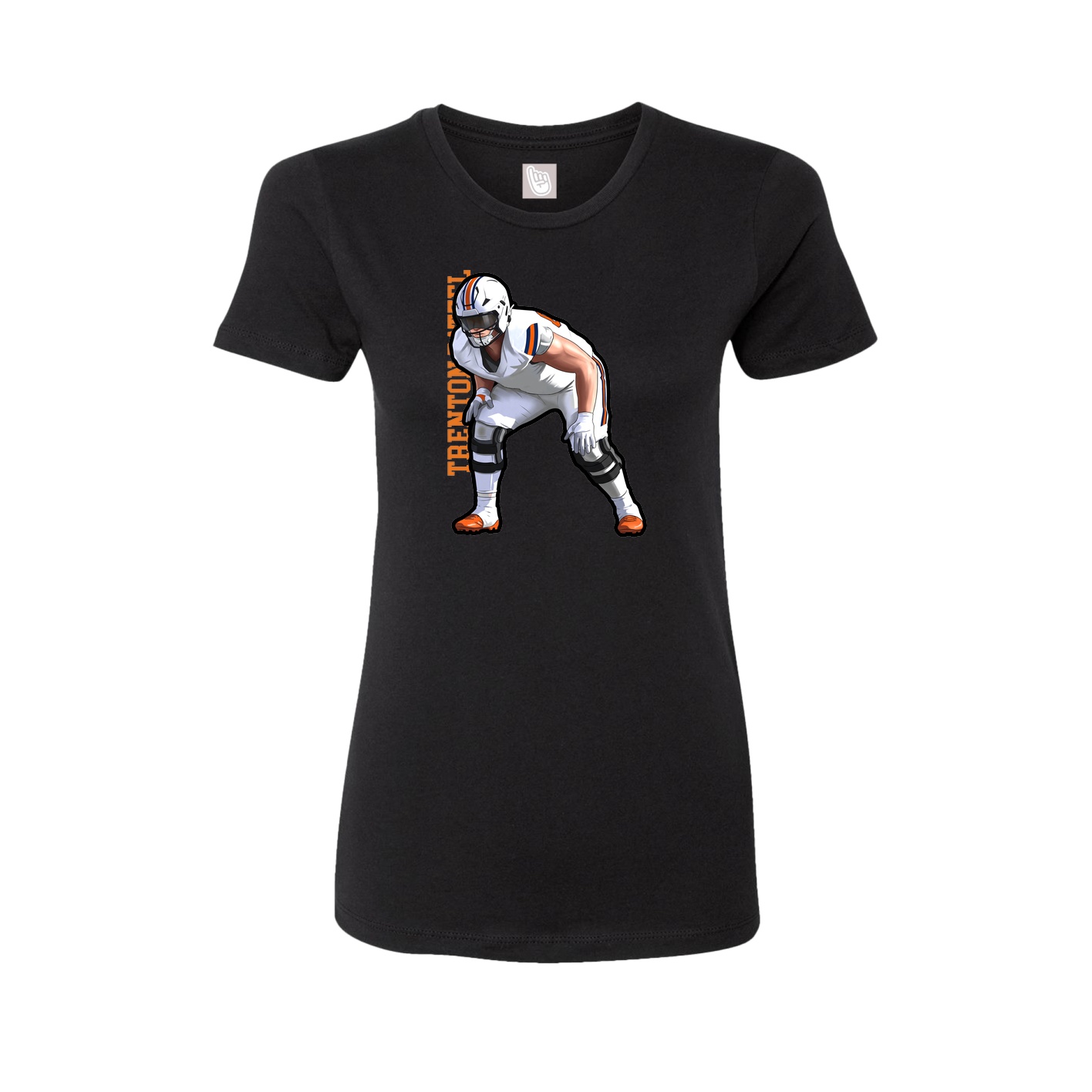 Fitted Women's Tee — Name Vertical in Black