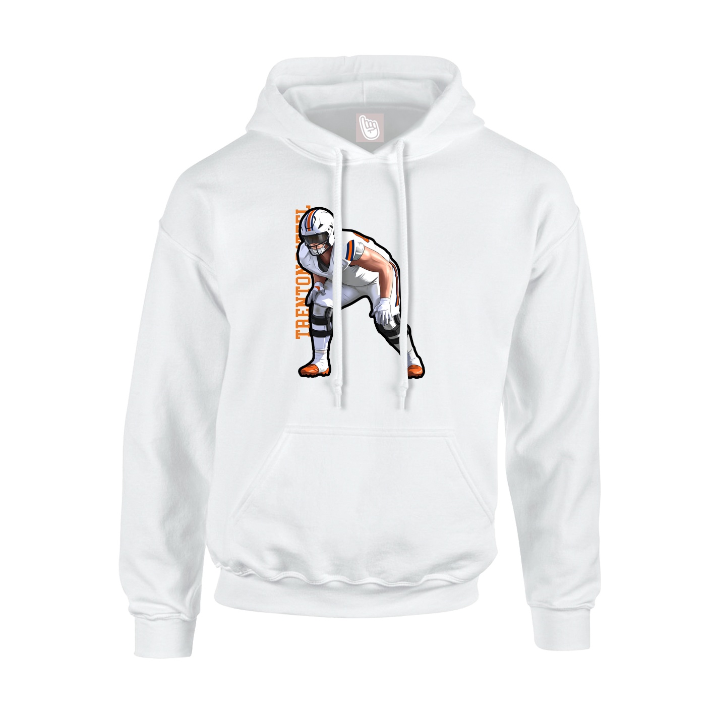 Hoodie — Name Vertical in White