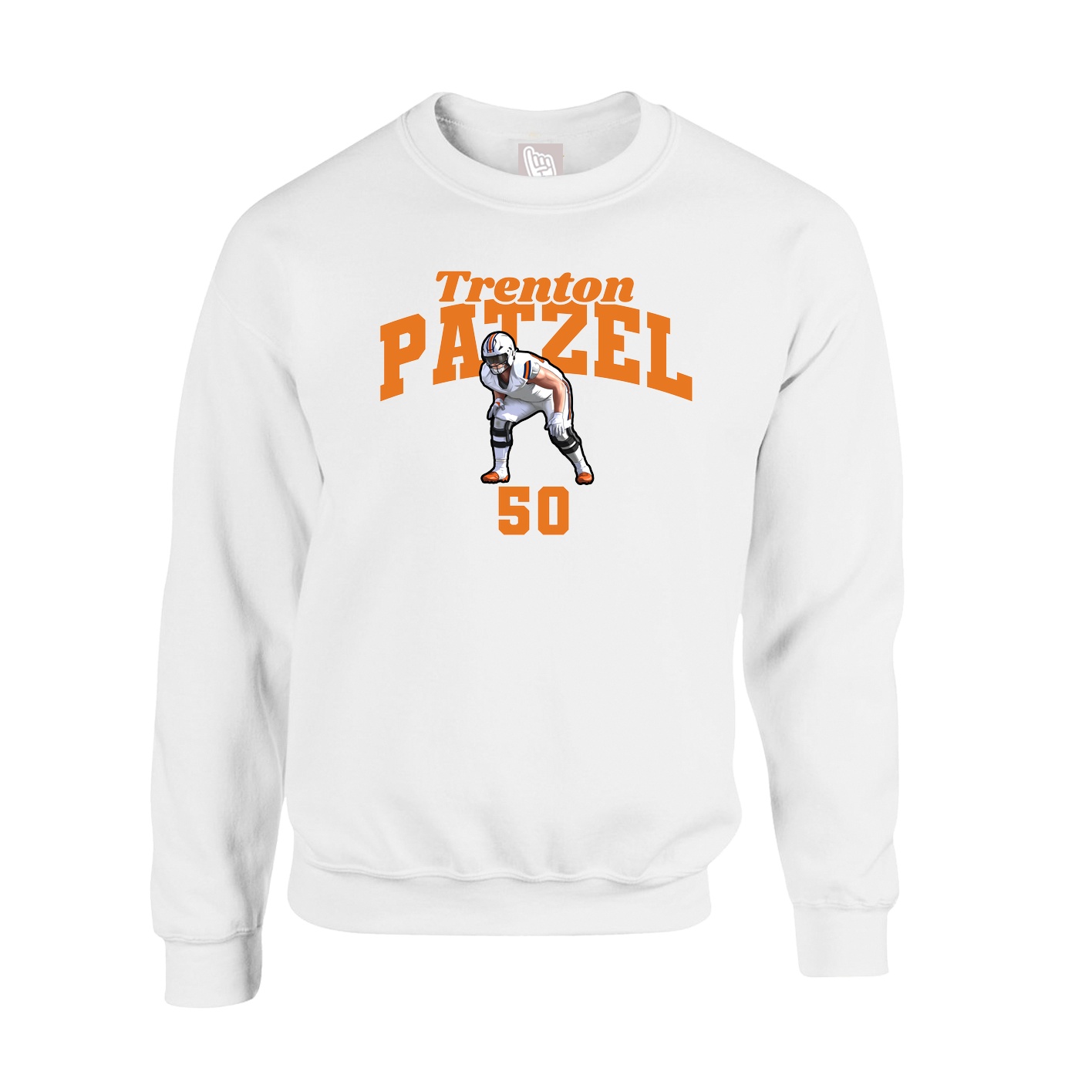 Fleece Crew — Signature Arch in White