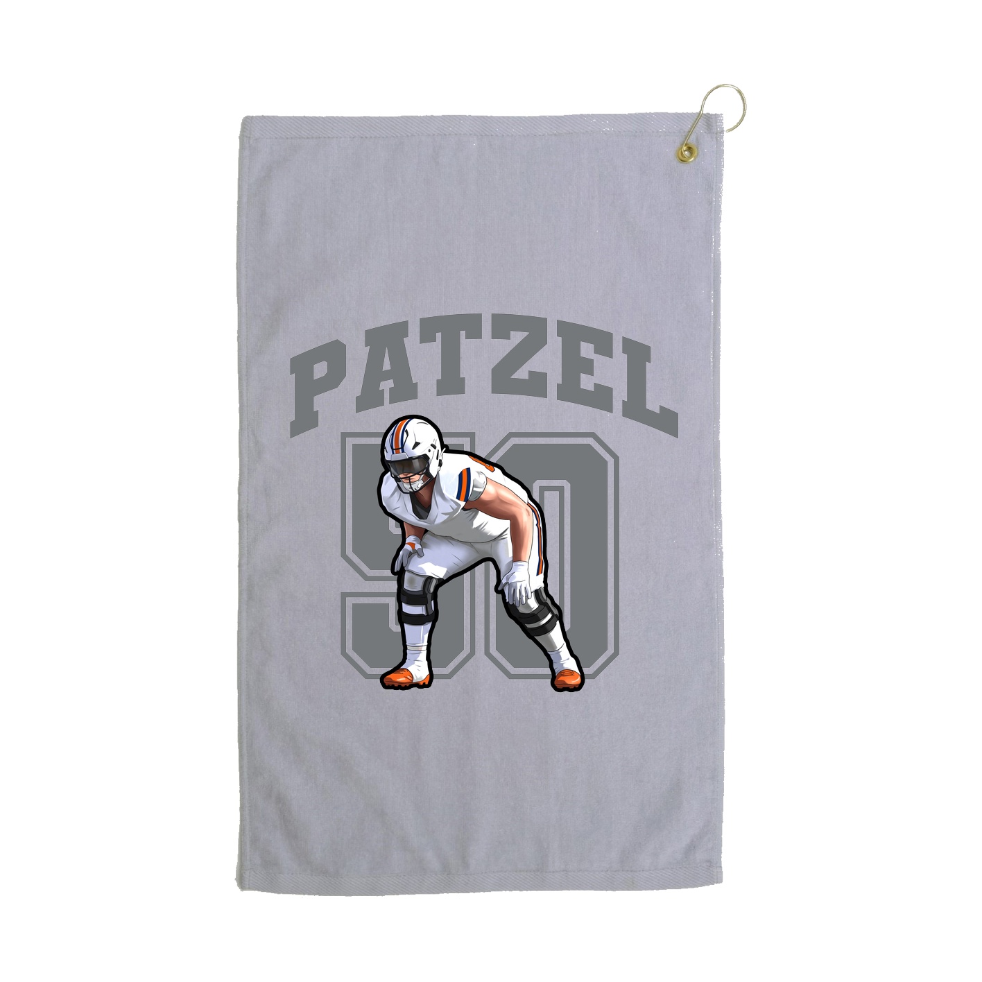 Golf Towel — Number in Grey