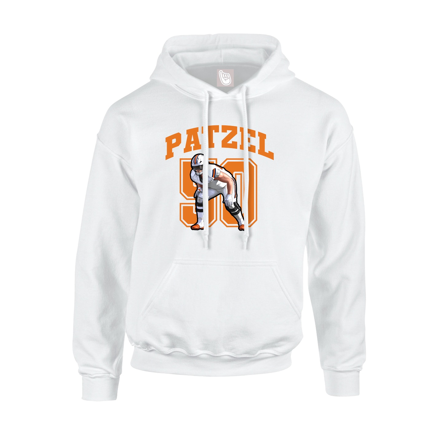 Hoodie — Number in White