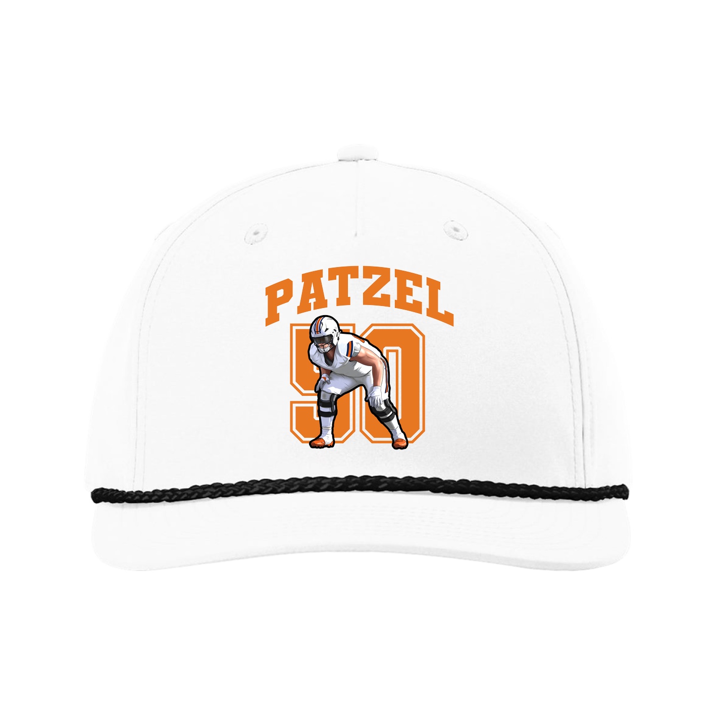 Five-Panel Classic Rope Cap — Number in White