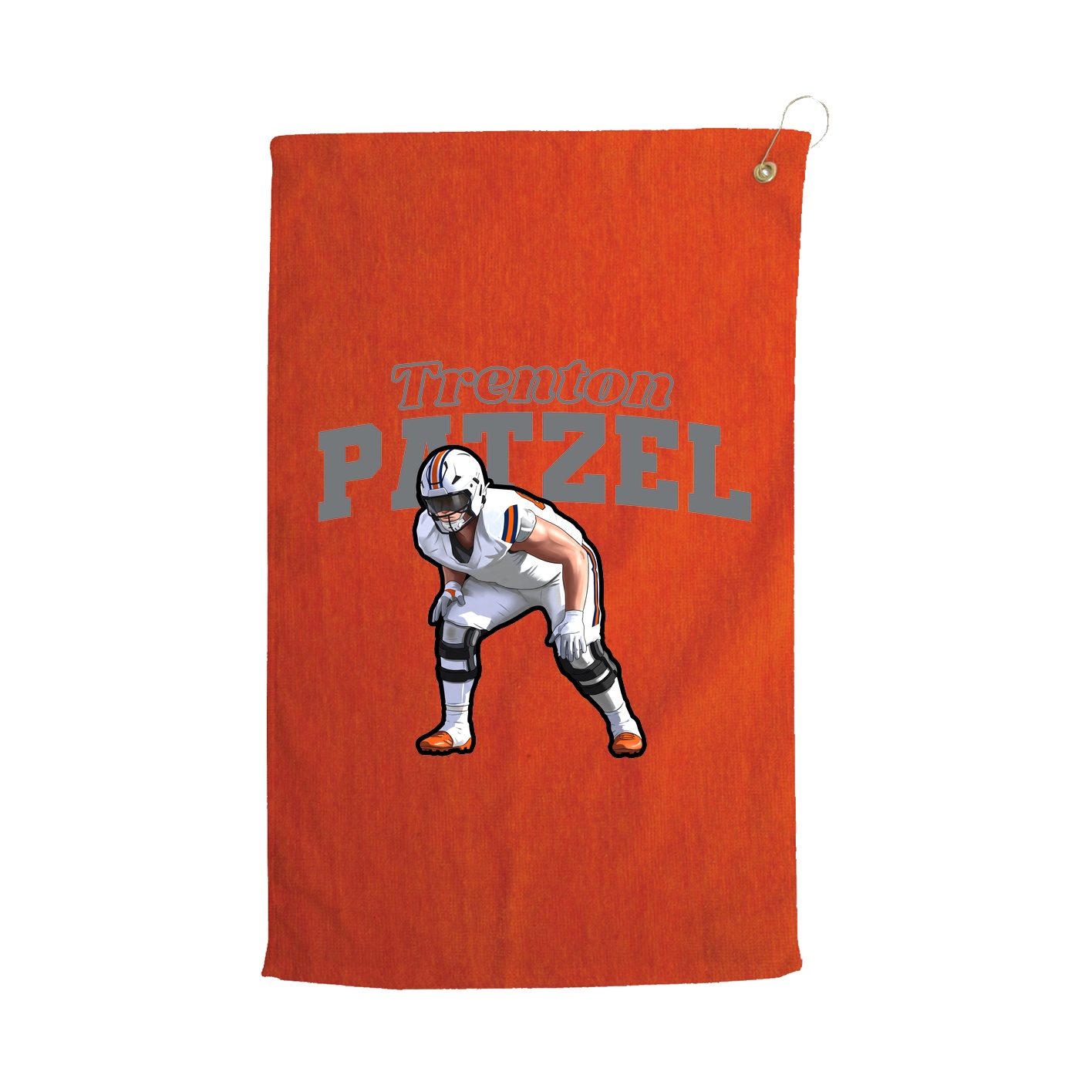 Golf Towel — Name Arch in Orange