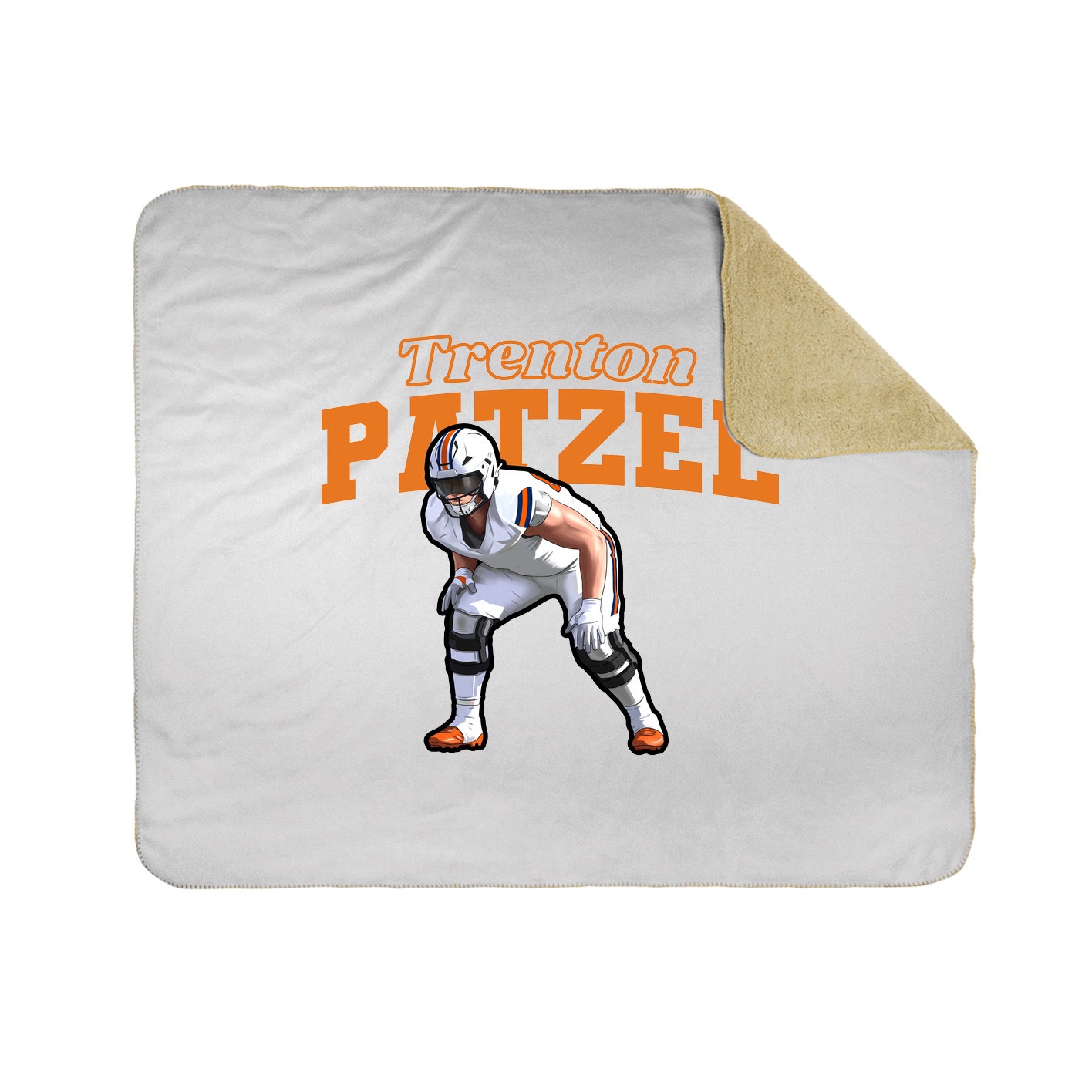 Throw Blanket — Name Arch in White