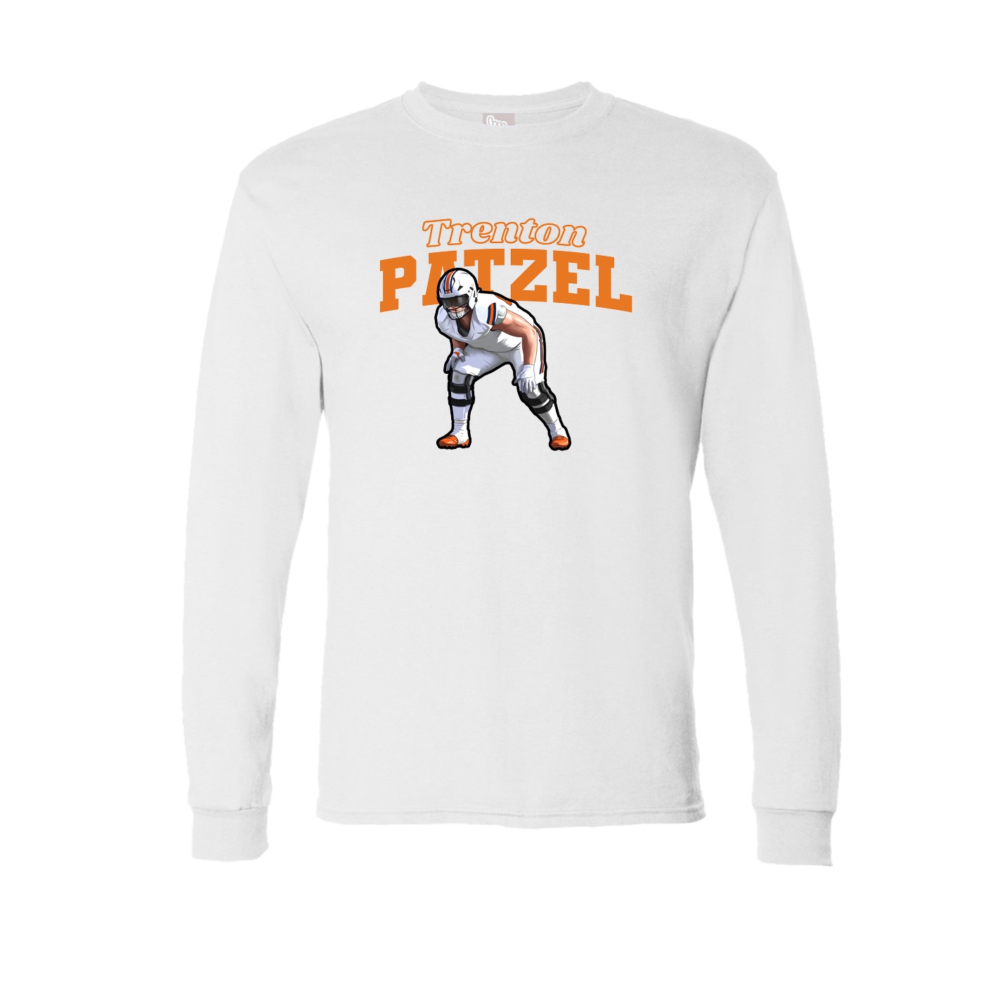 Long Sleeve Tee — Name Arch in White