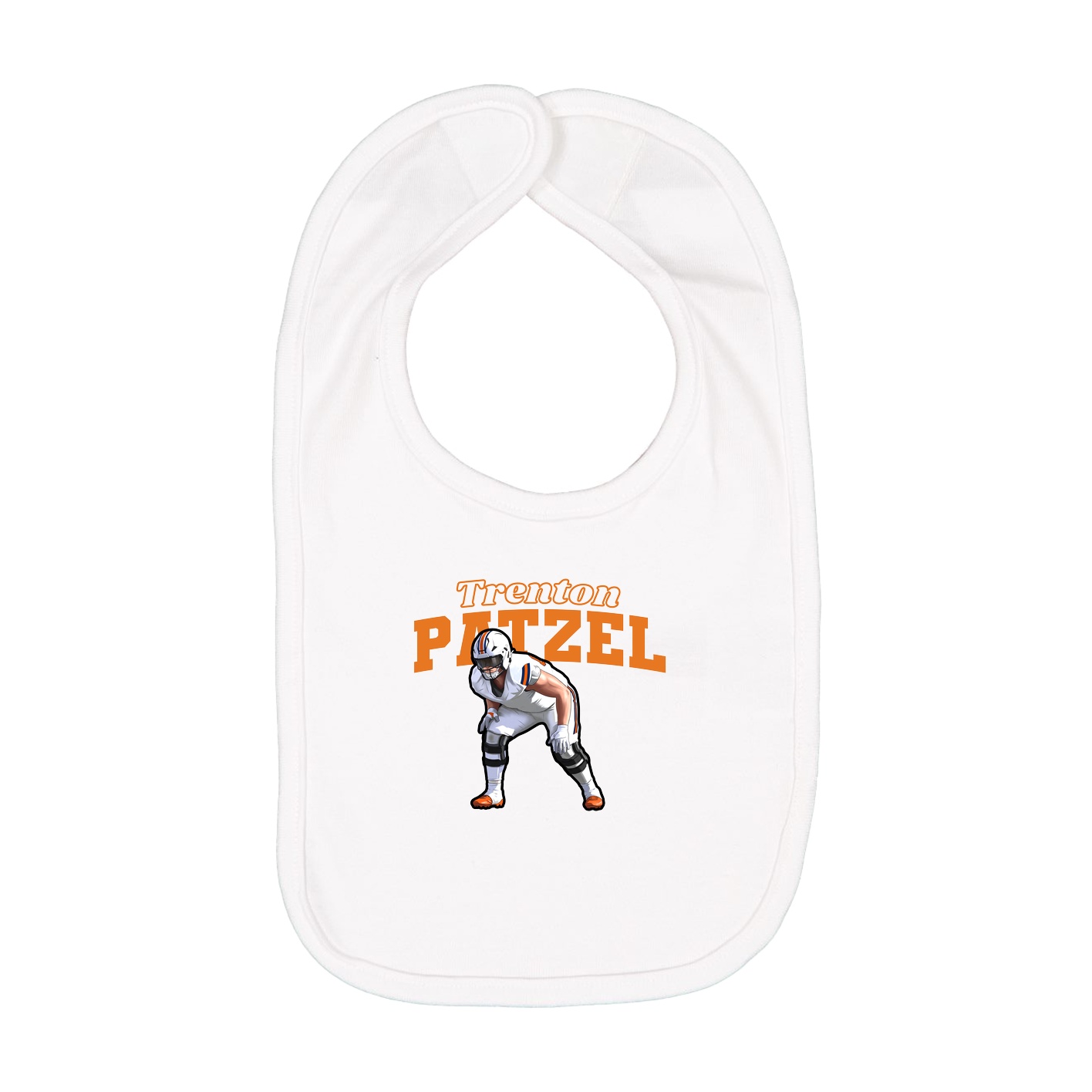 Infant Bib — Name Arch in White