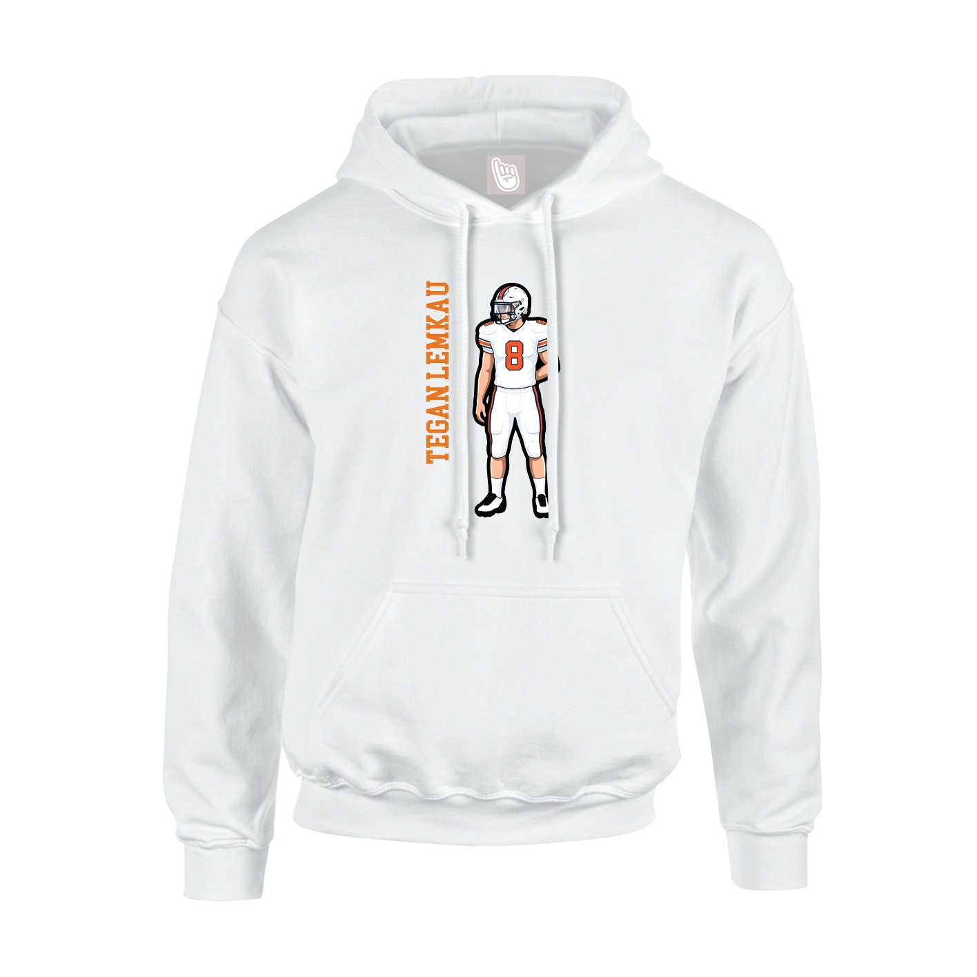 Youth Hoodie — Name Vertical in White