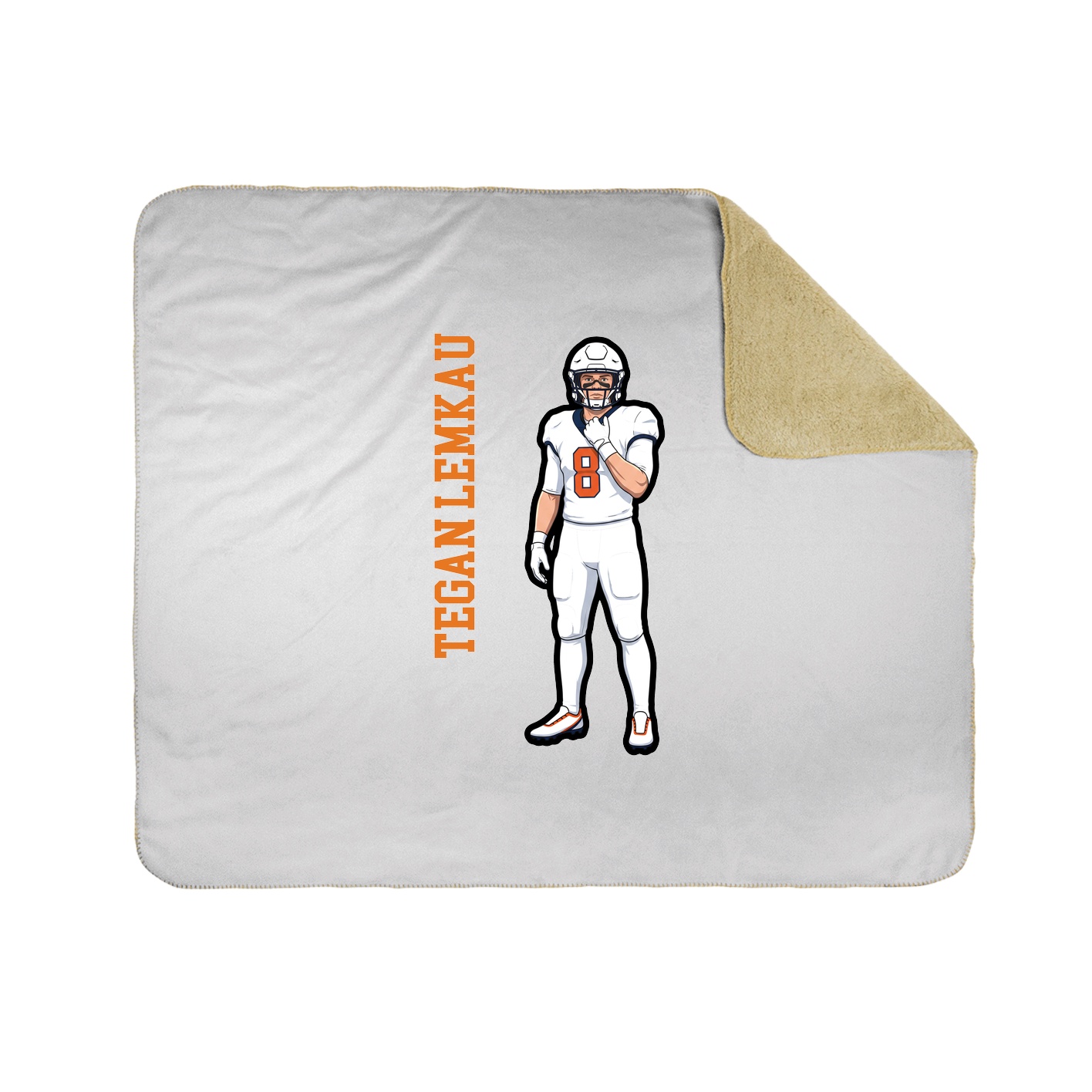 Throw Blanket — Name Vertical in White