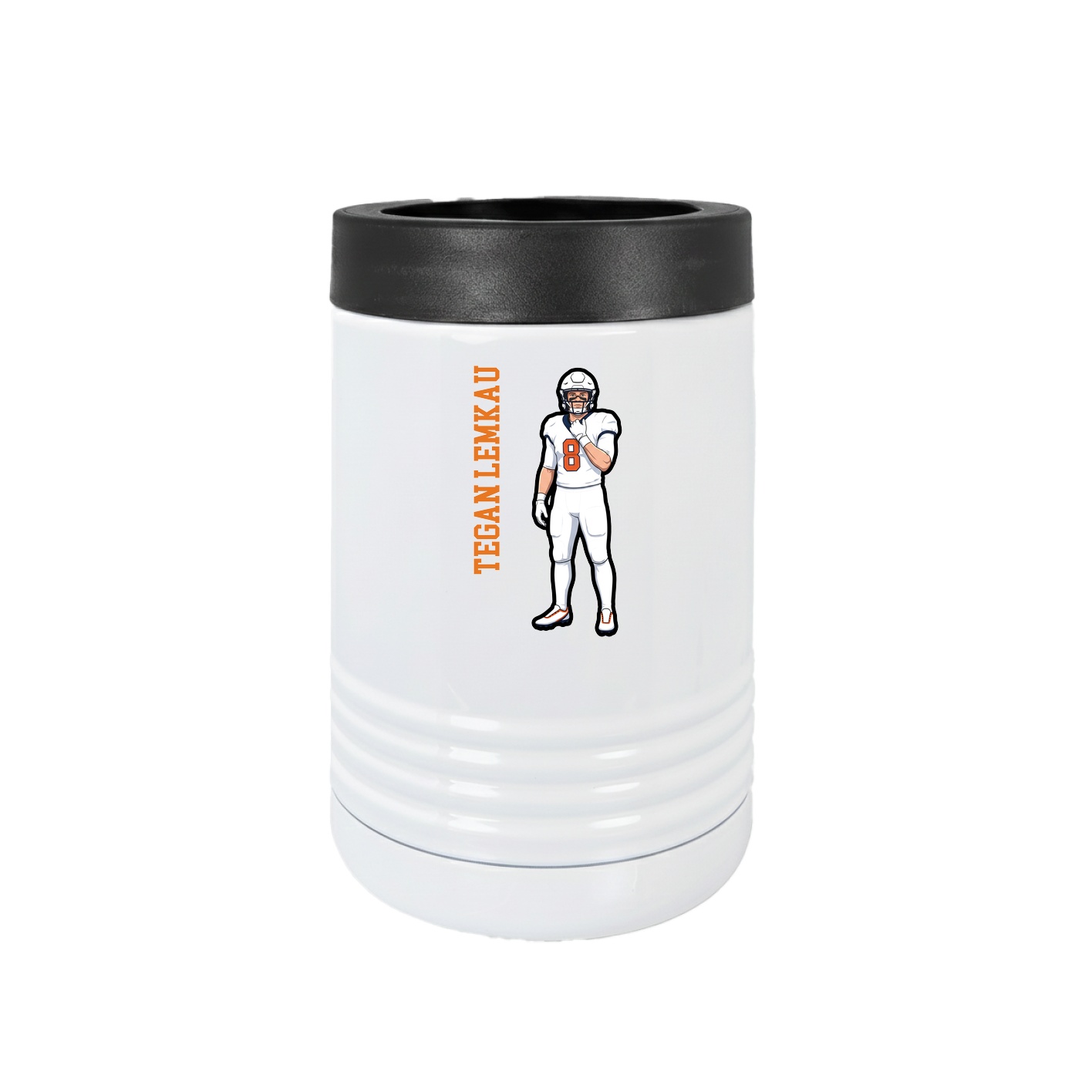 Beverage Holder — Name Vertical in White