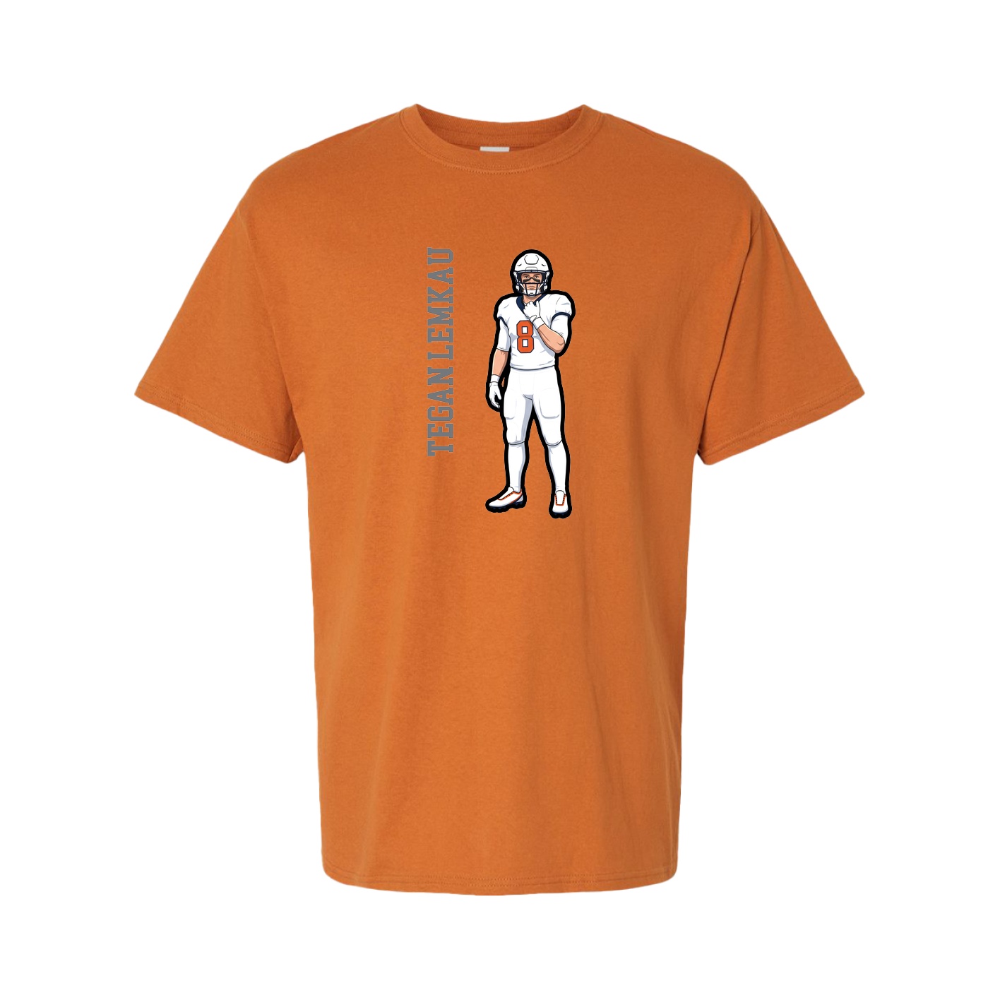 Tee — Name Vertical in Orange