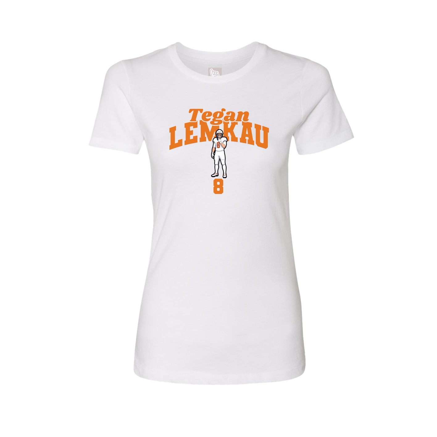 Fitted Women's Tee — Signature Arch in White