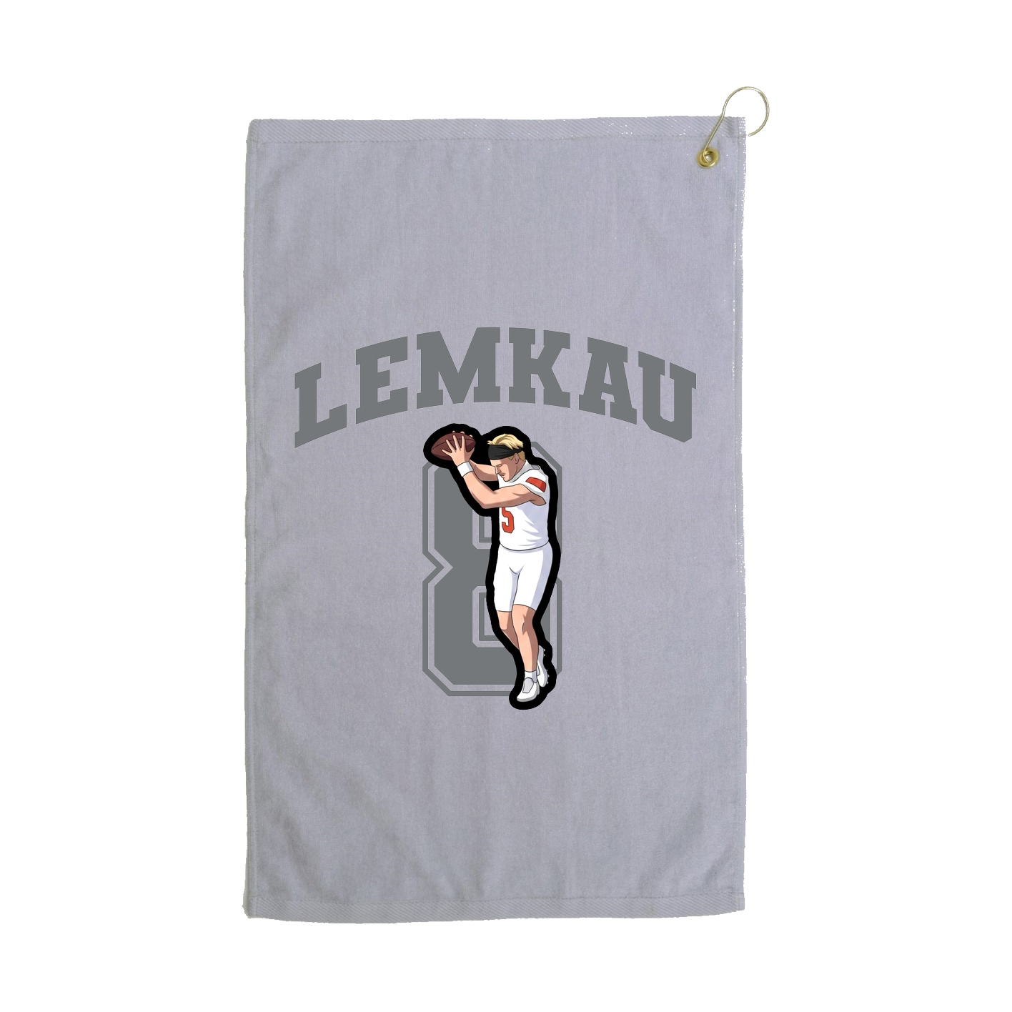 Golf Towel — Number in Grey