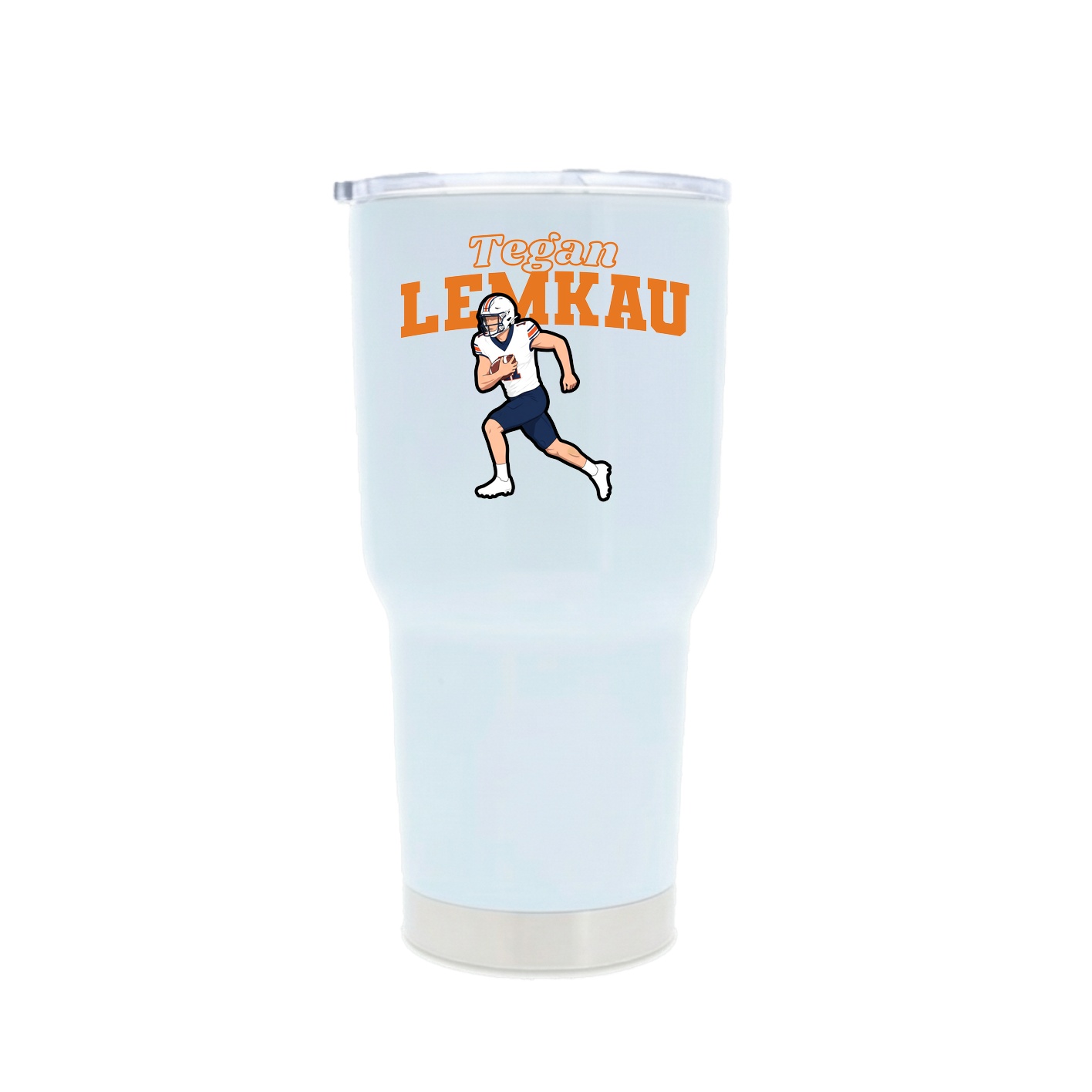 30oz Stainless Steel Tumbler — Name Arch in White