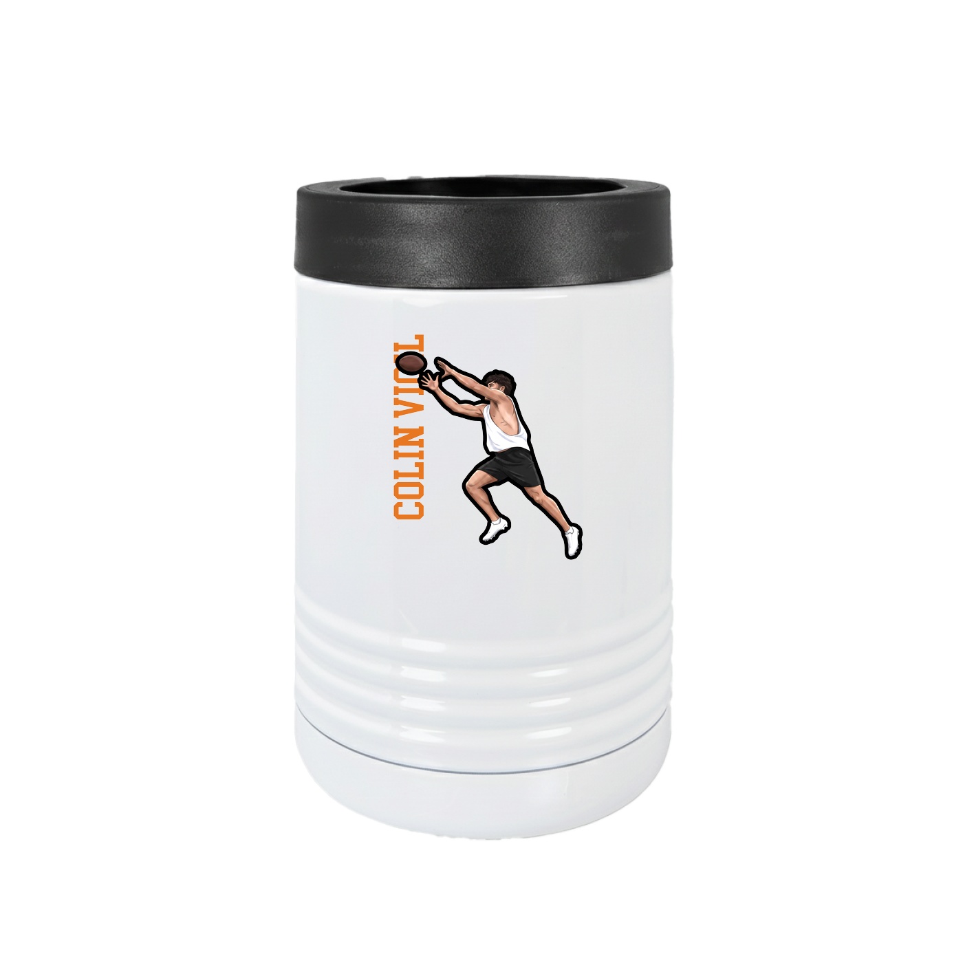 Beverage Holder — Name Vertical in White