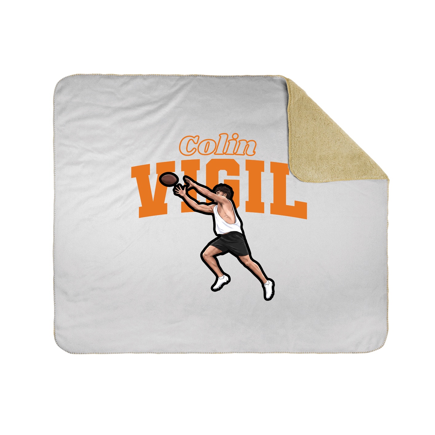 Throw Blanket — Name Arch in White