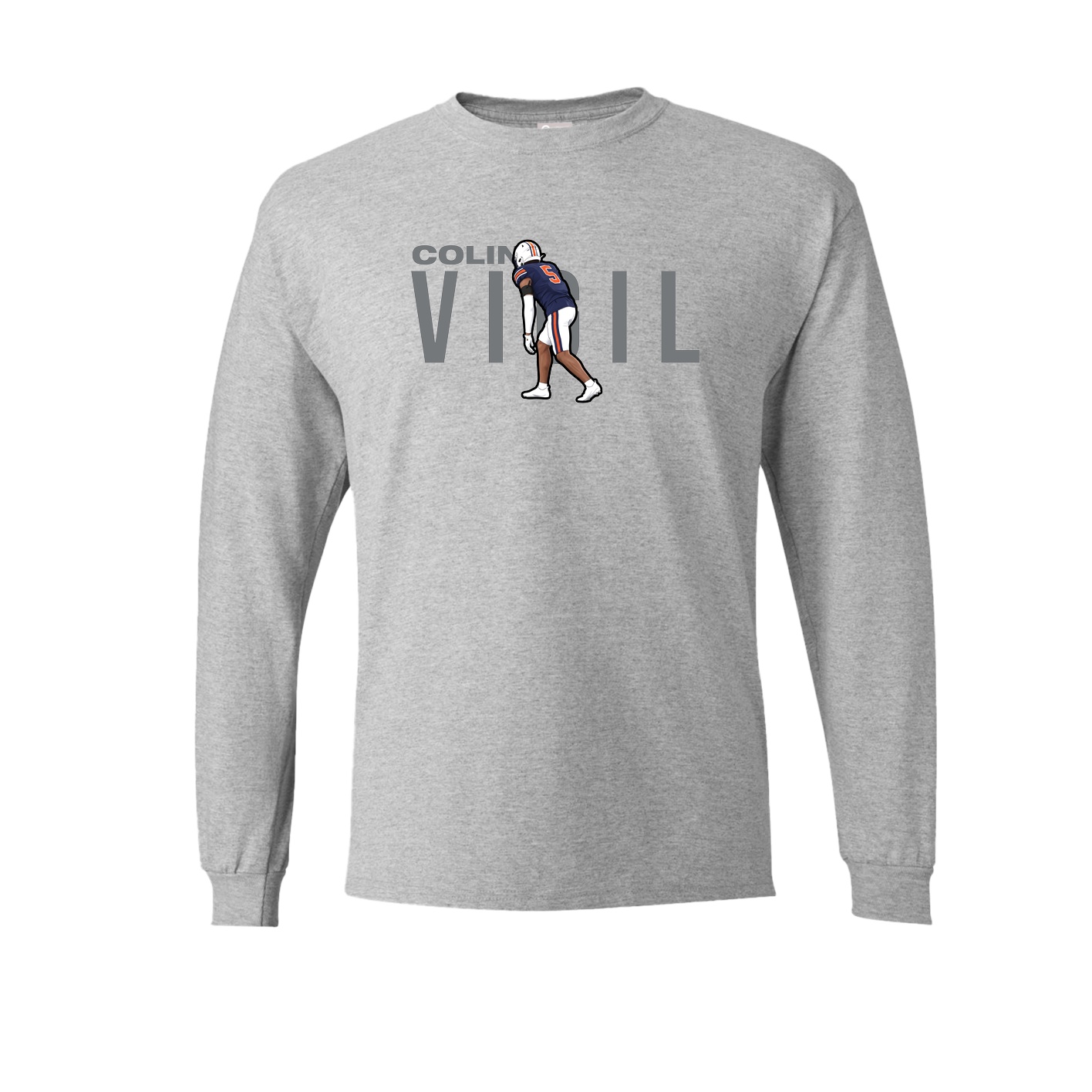 Long Sleeve Tee — Player Name in Grey