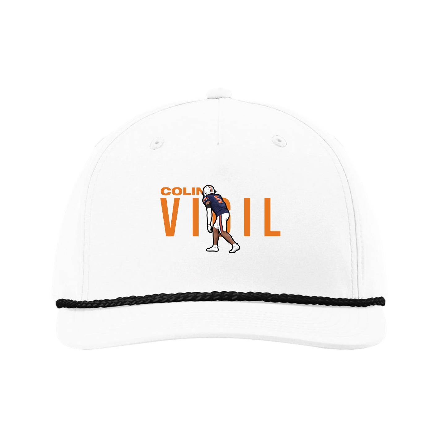 Five-Panel Classic Rope Cap — Player Name in White