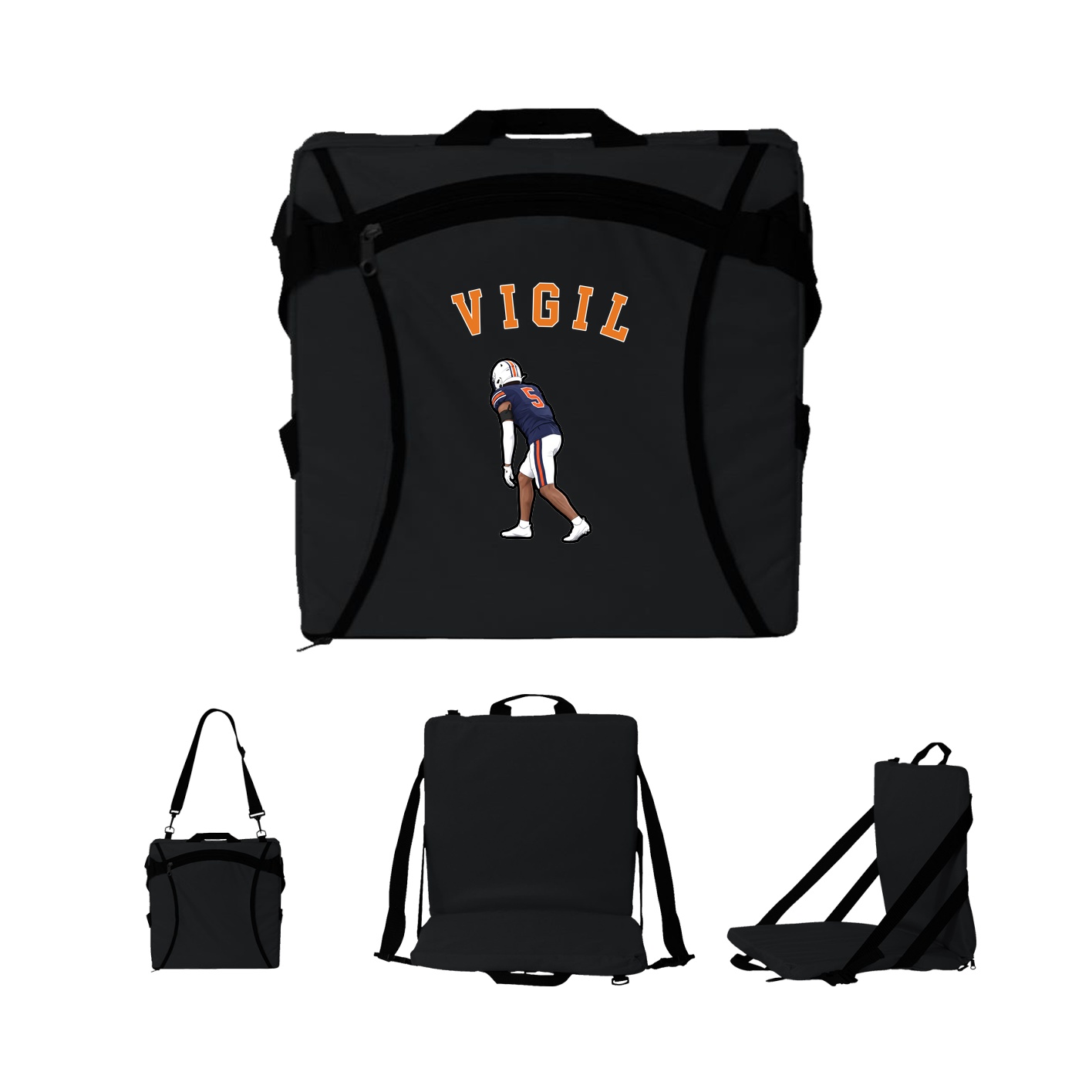 Folding Stadium Seat — Shirsey Arch in Black