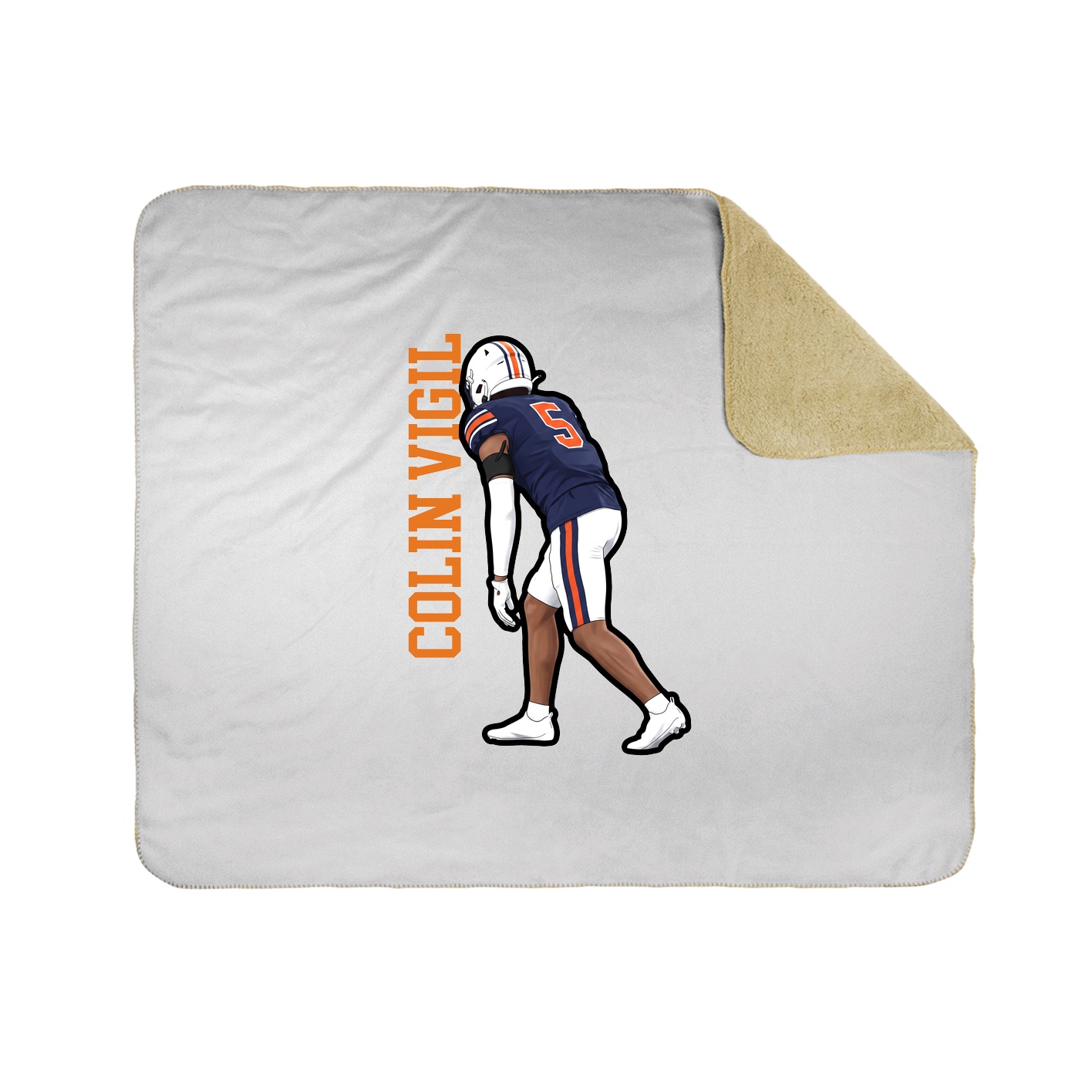 Throw Blanket — Name Vertical in White