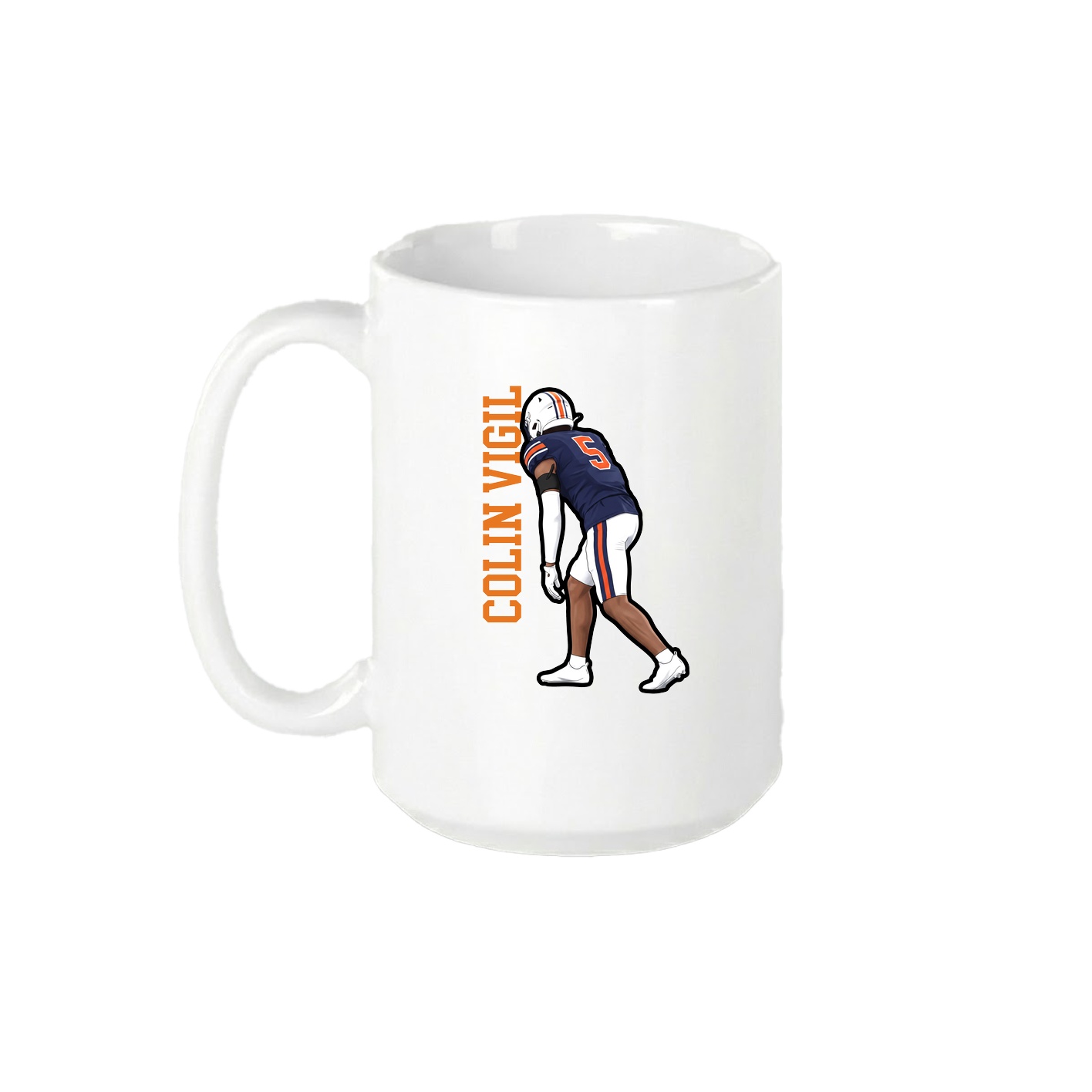 15oz Coffee Mug — Name Vertical in White