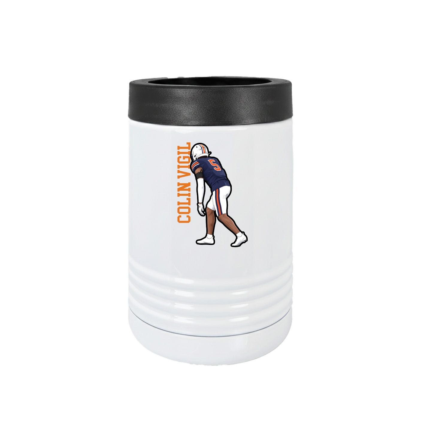 Beverage Holder — Name Vertical in White