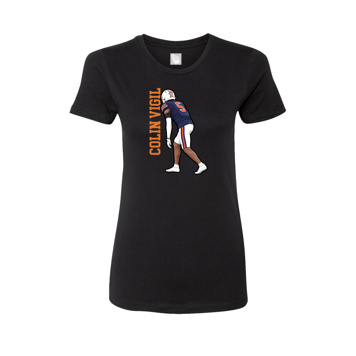 Fitted Women's Tee — Name Vertical in Black