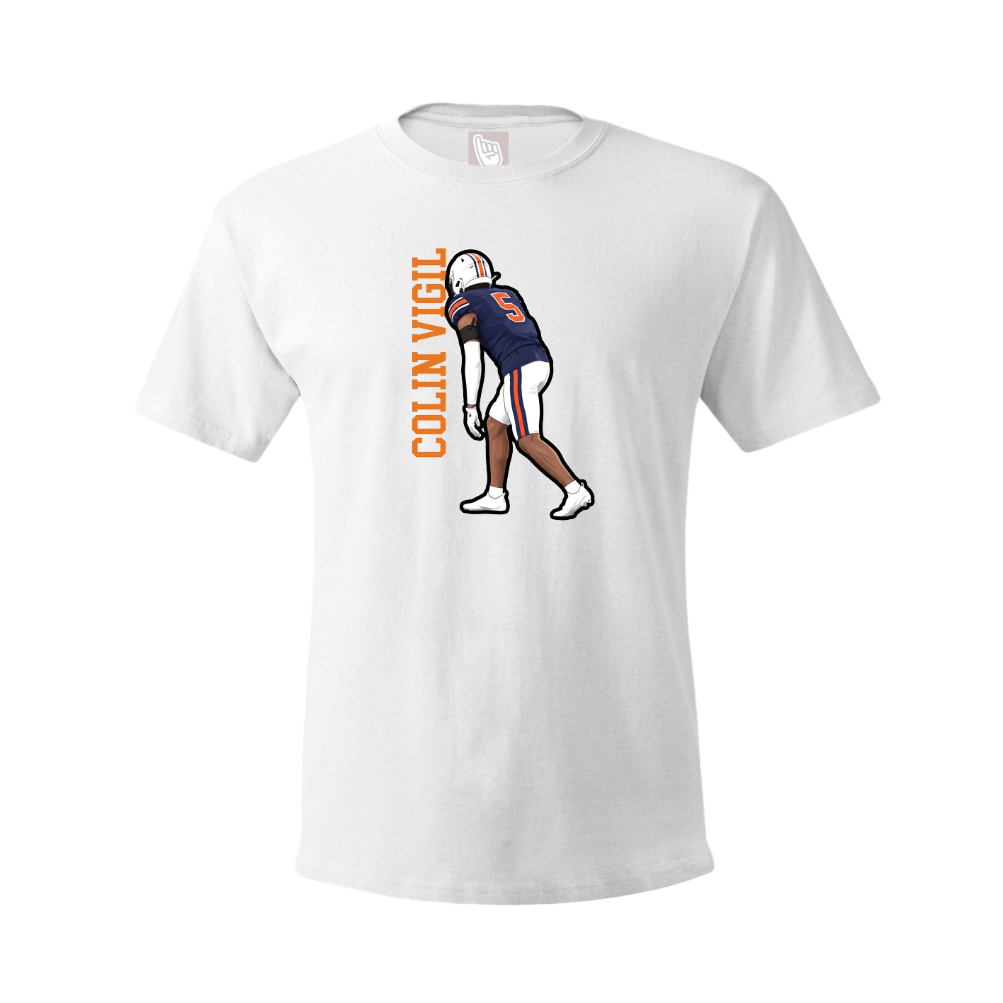 Youth Tee — Name Vertical in White
