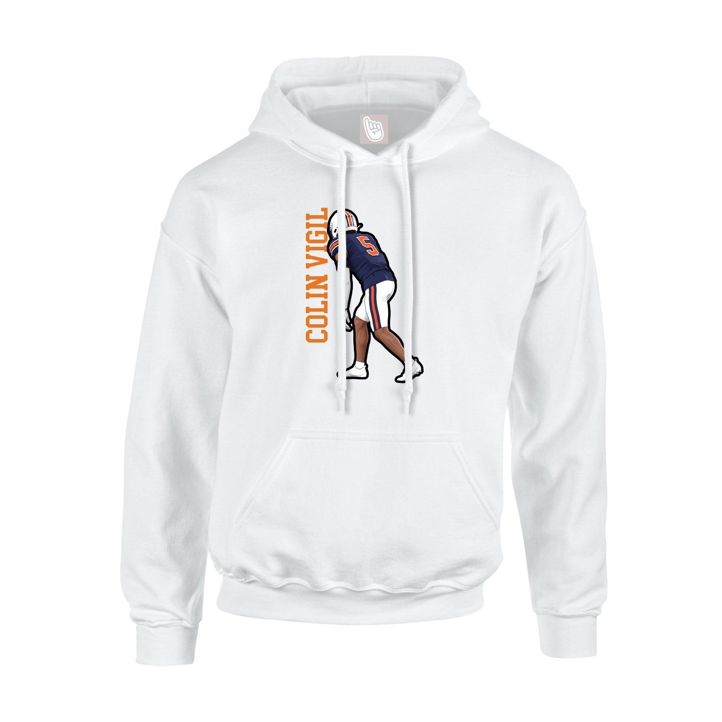Youth Hoodie — Name Vertical in White