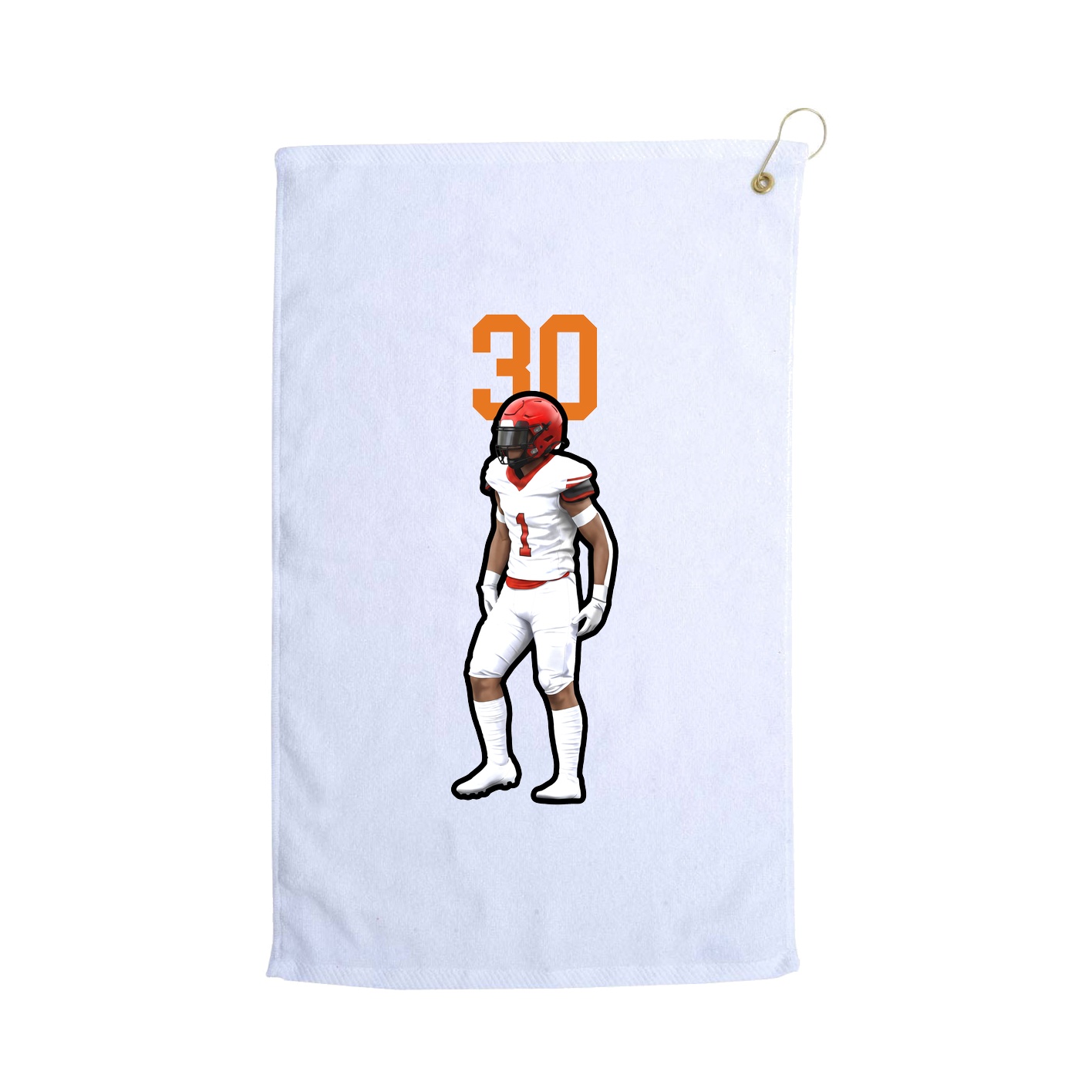 Golf Towel — Number Top in White