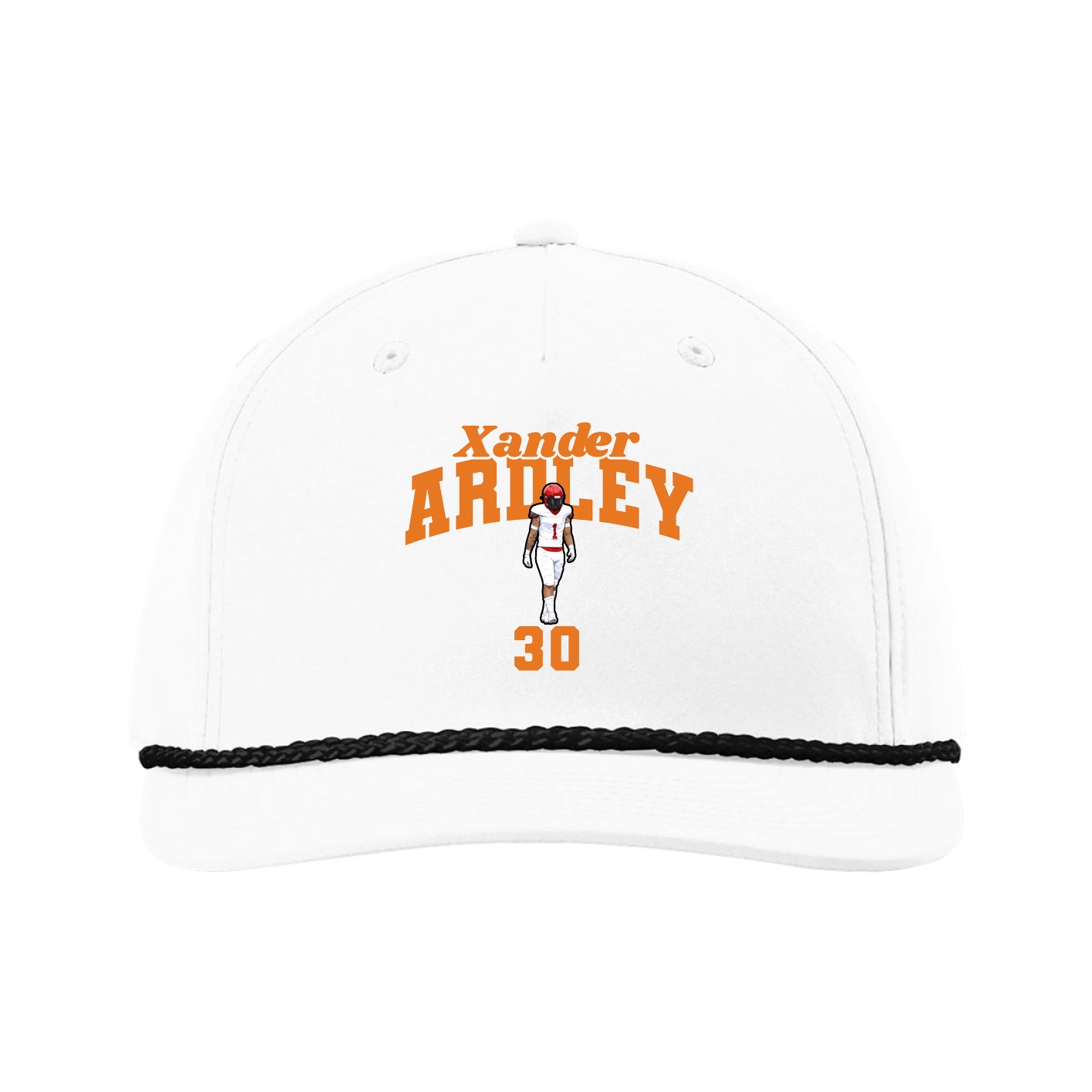Five-Panel Classic Rope Cap — Signature Arch in White