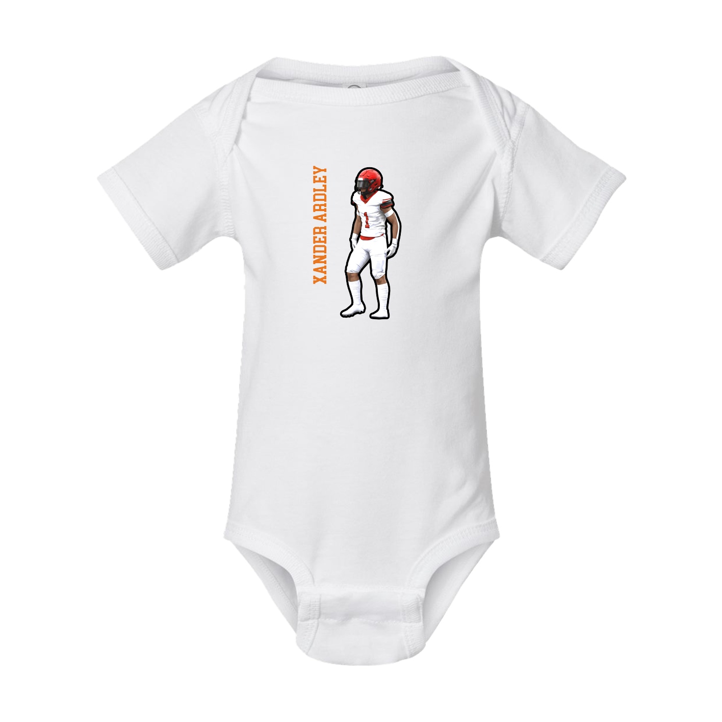 Baby Onesie — Name Vertical in White